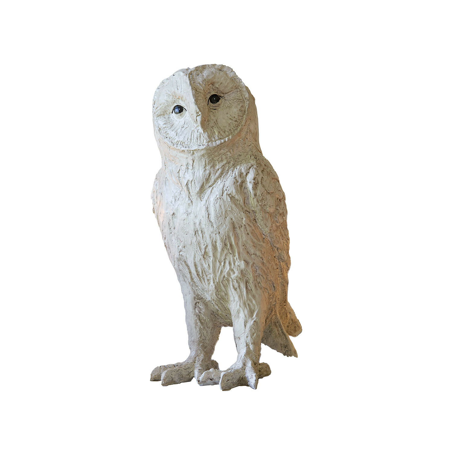 Civetta decorativa Heriette Figura di gufo in ceramica bianca con dettagli realistici per decorazioni interne ed esterne