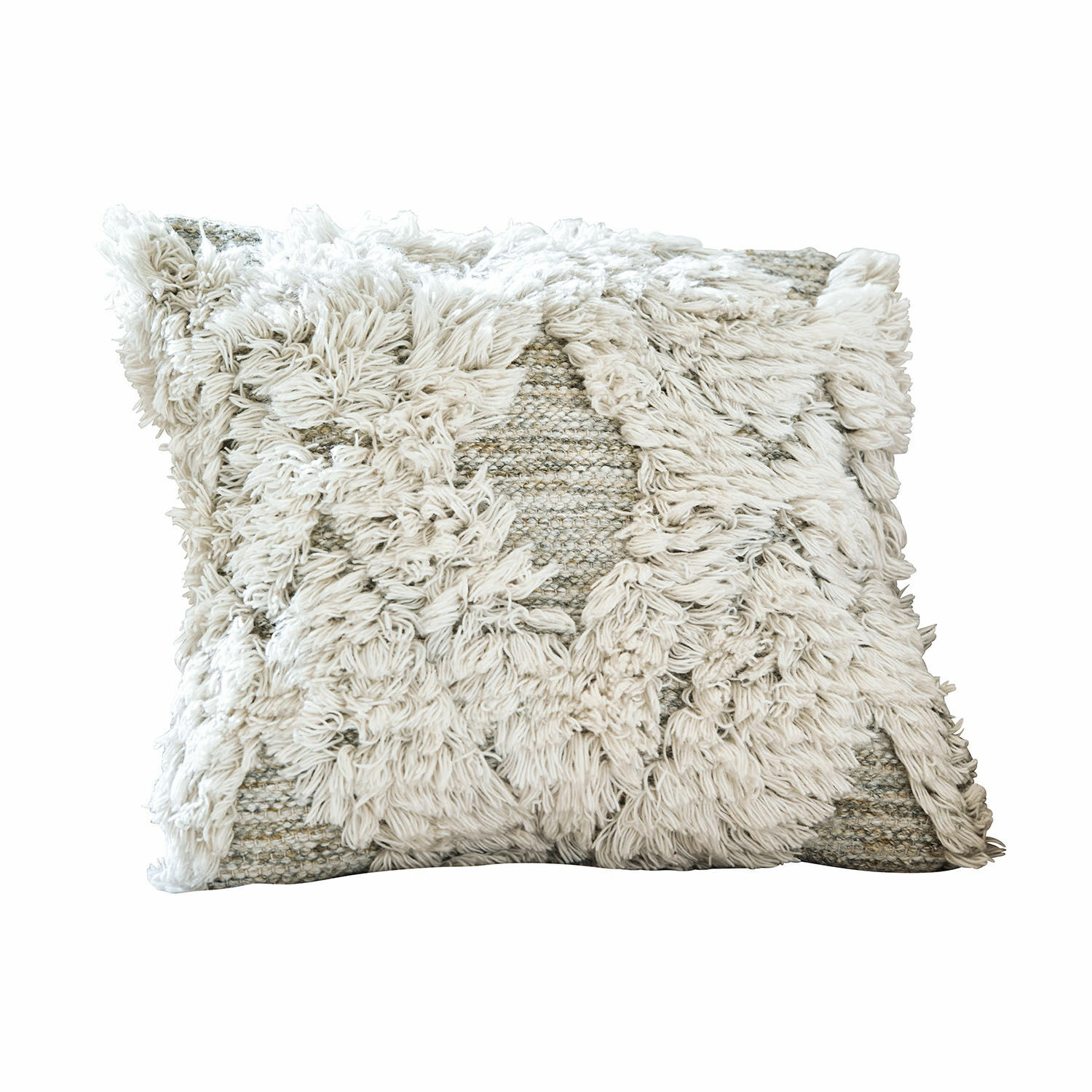 Copricuscino per esterni e interni Meagan Cuscino decorativo in cotone crema con motivo soffice e trama per soggiorno accogliente