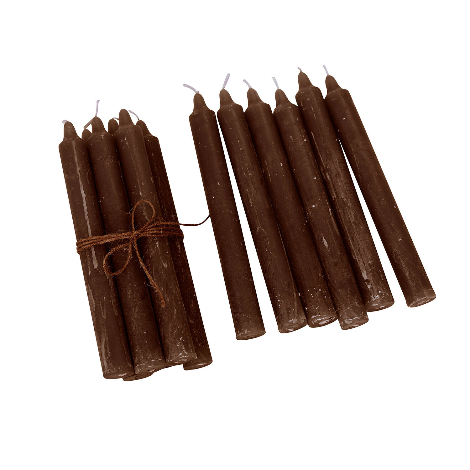 marrone scuro Set da 12 candele in cera marrone scuro, decorazione per casa e illuminazione d'atmosfera