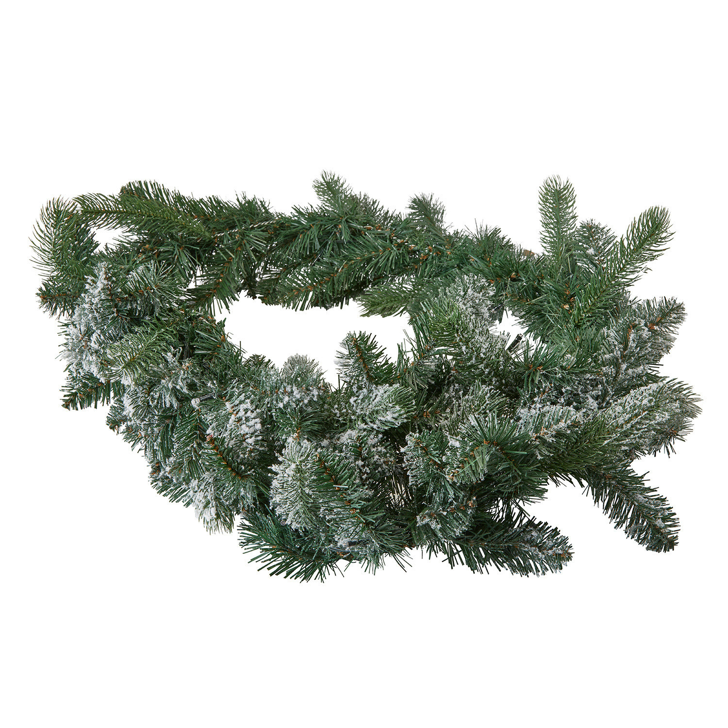 Festone a LED Monetry Corona natalizia verde artificiale con effetto neve, decorazione festiva per porta e tavolo