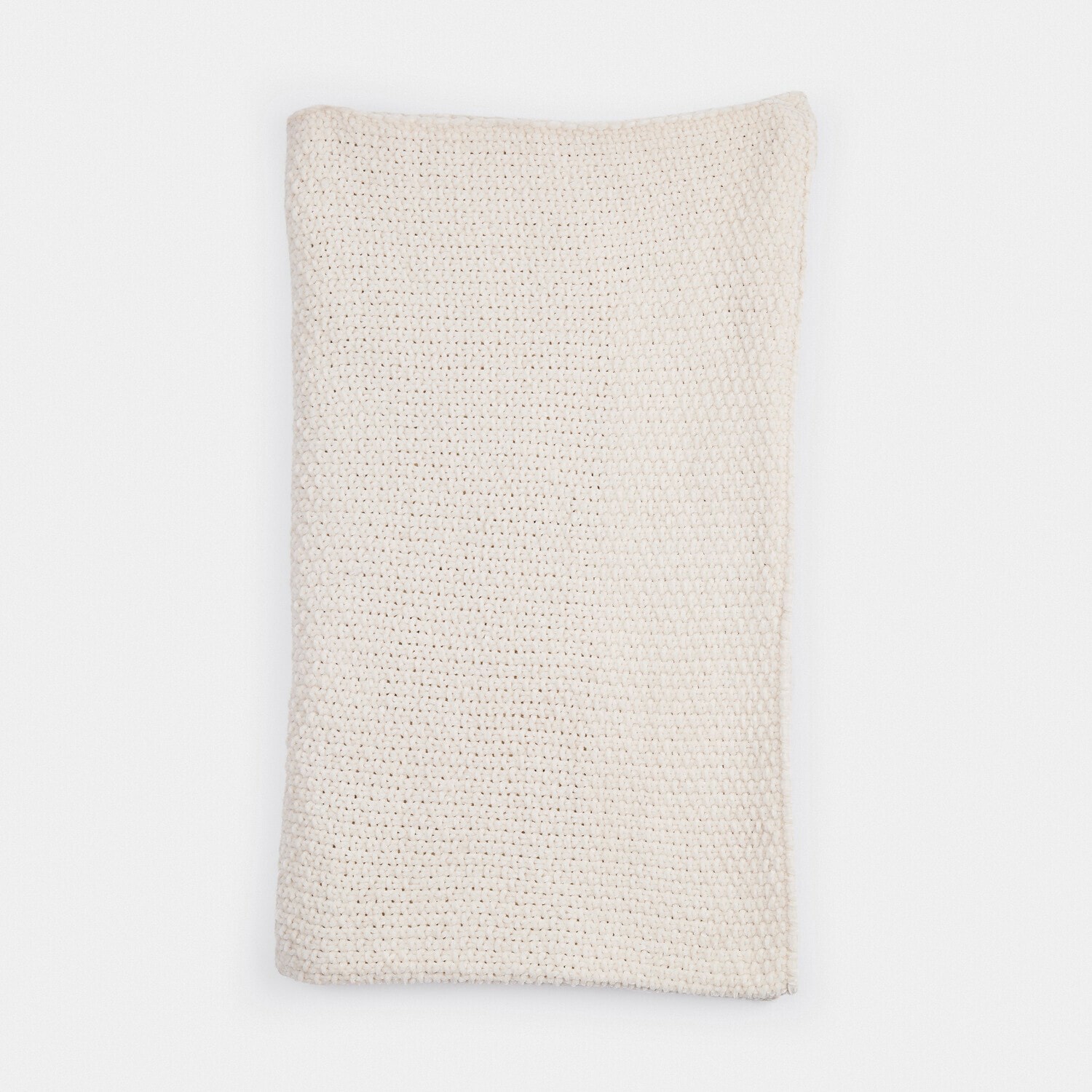 Coperta Linnet Plaid crema lavorato a maglia a mano in filato morbido, perfetto per un ambiente accogliente e decorazioni