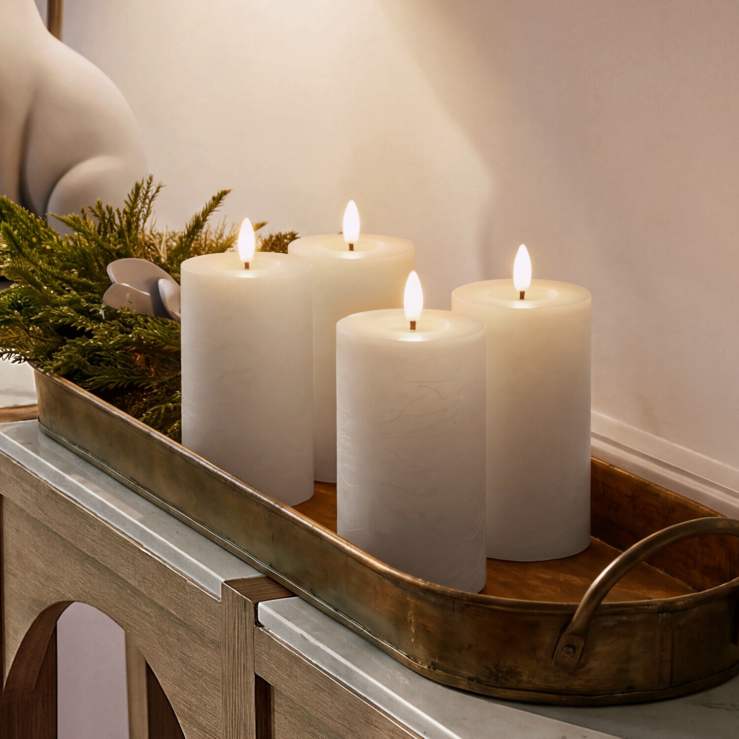 Set di 4 candele cilindriche a LED Rimfalla