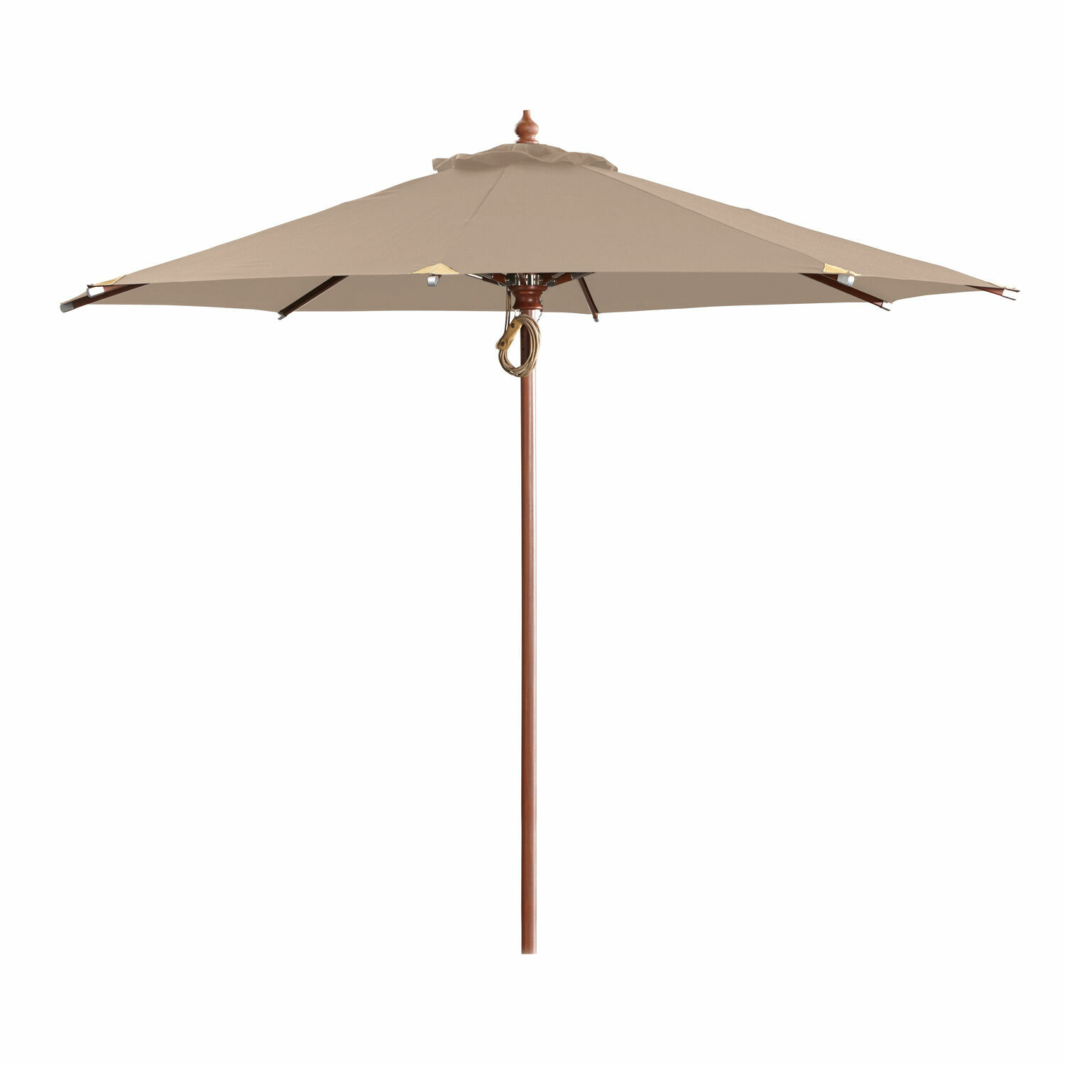 talpa Grande ombrellone da giardino Brent taupe con struttura in legno, ideale per terrazza