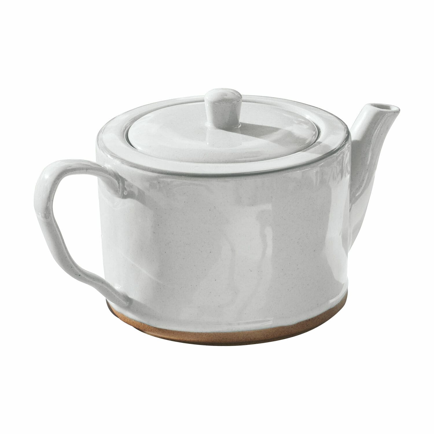 bianco Teiera bianca in ceramica con coperchio e manico, design classico per la cucina