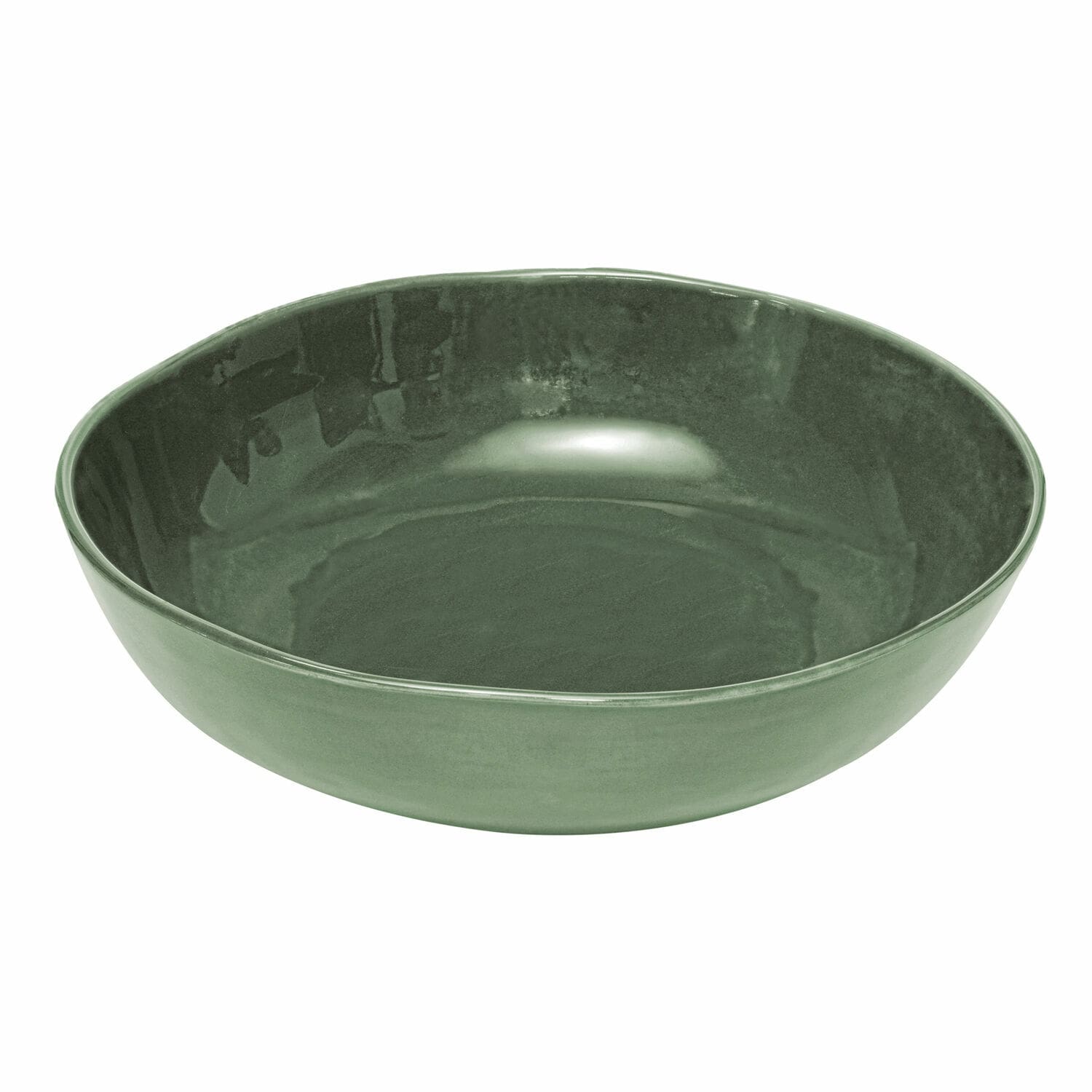 Ciotola in ceramica verde con superficie liscia per uso quotidiano in cucina