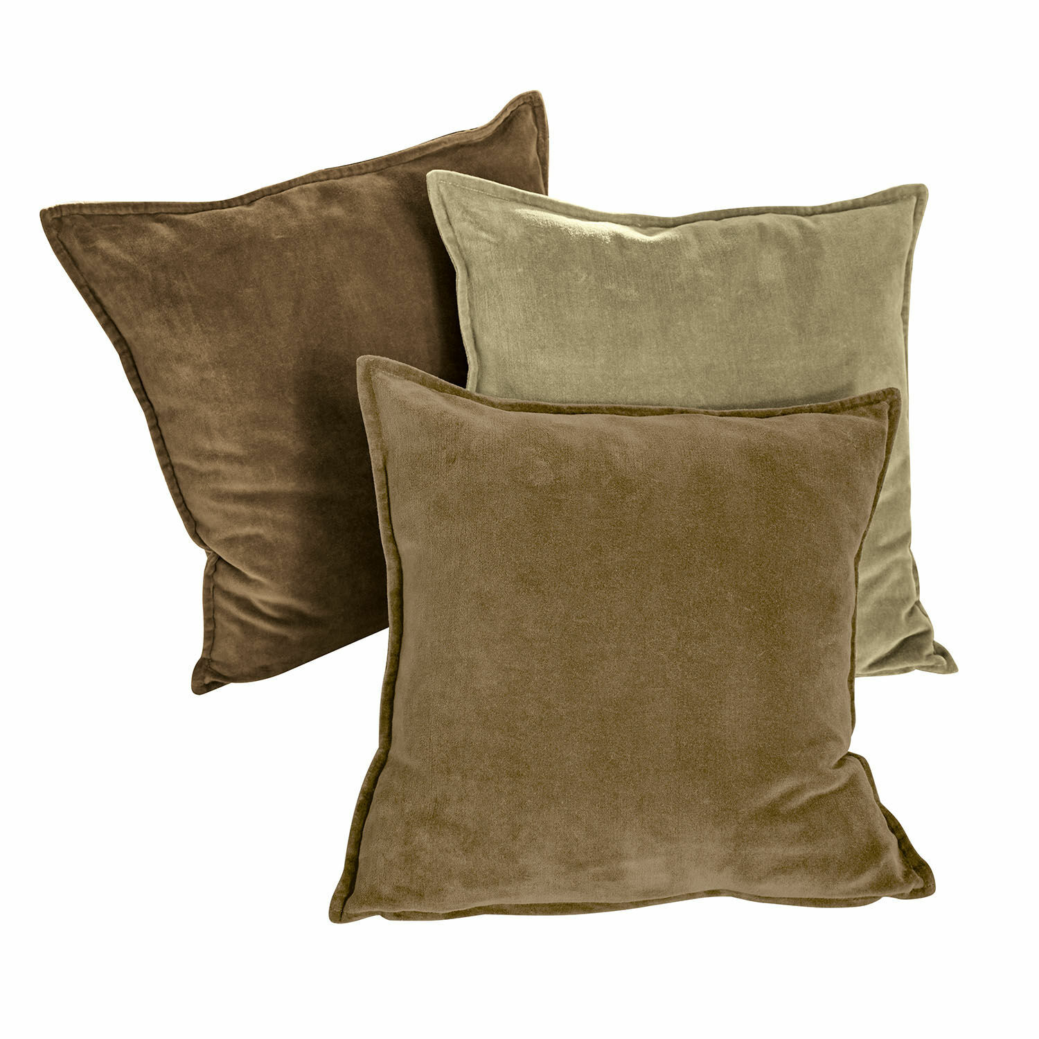 beige/marrone Set da 3 federe Lumeau in tessuto morbido beige e marrone per decorazione d'interni