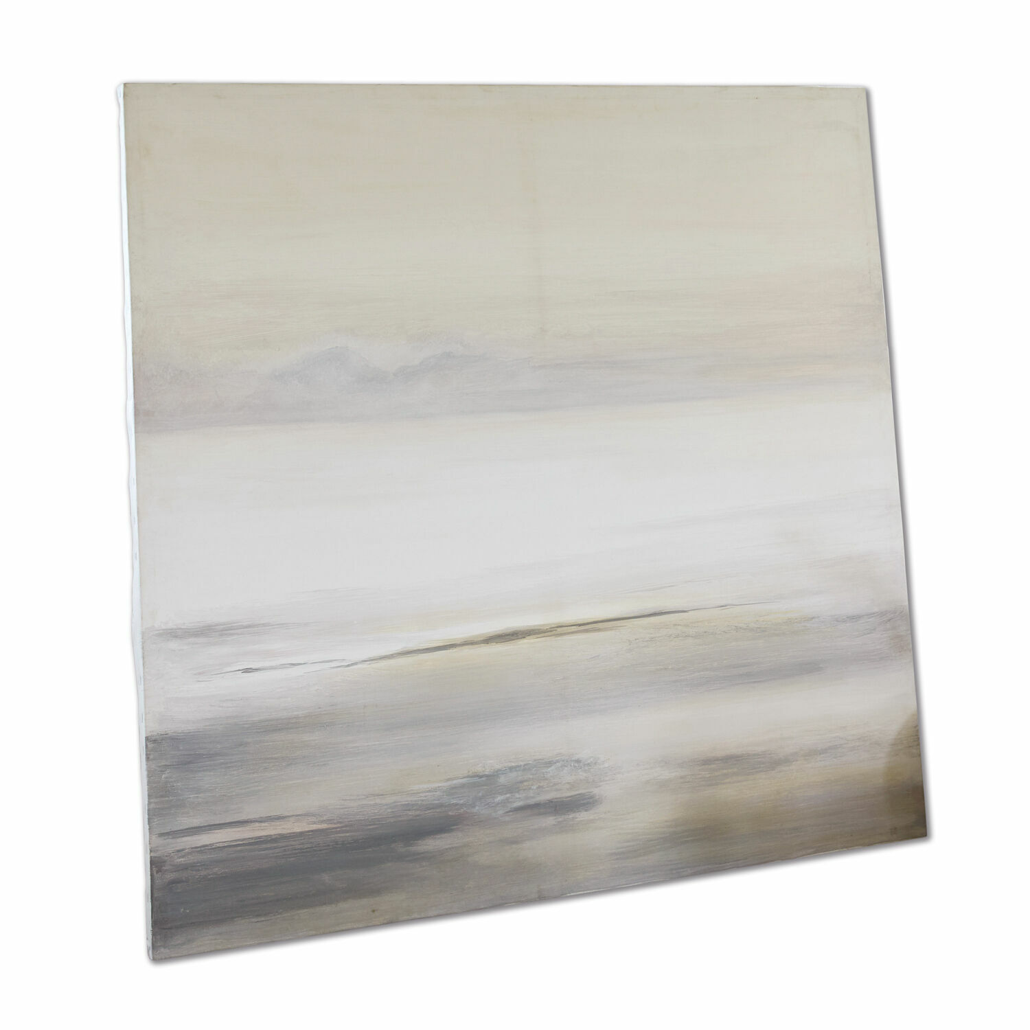 Quadro La Calera Quadro astratto in tonalità beige e grigio, decorazione da parete per interni moderni