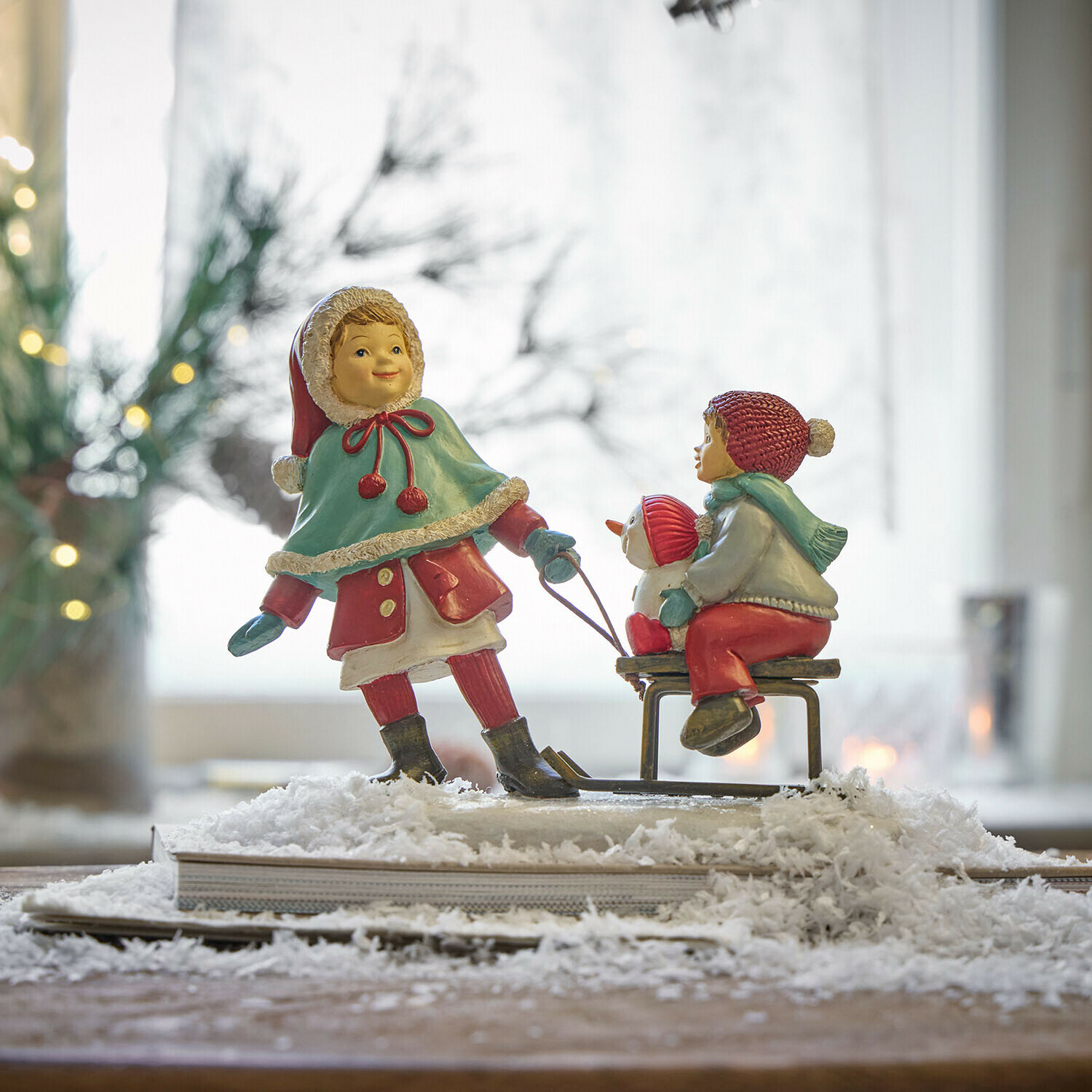 Bambini decorativi con slitta Petitnid Bambini decorativi con slitta Petitnid