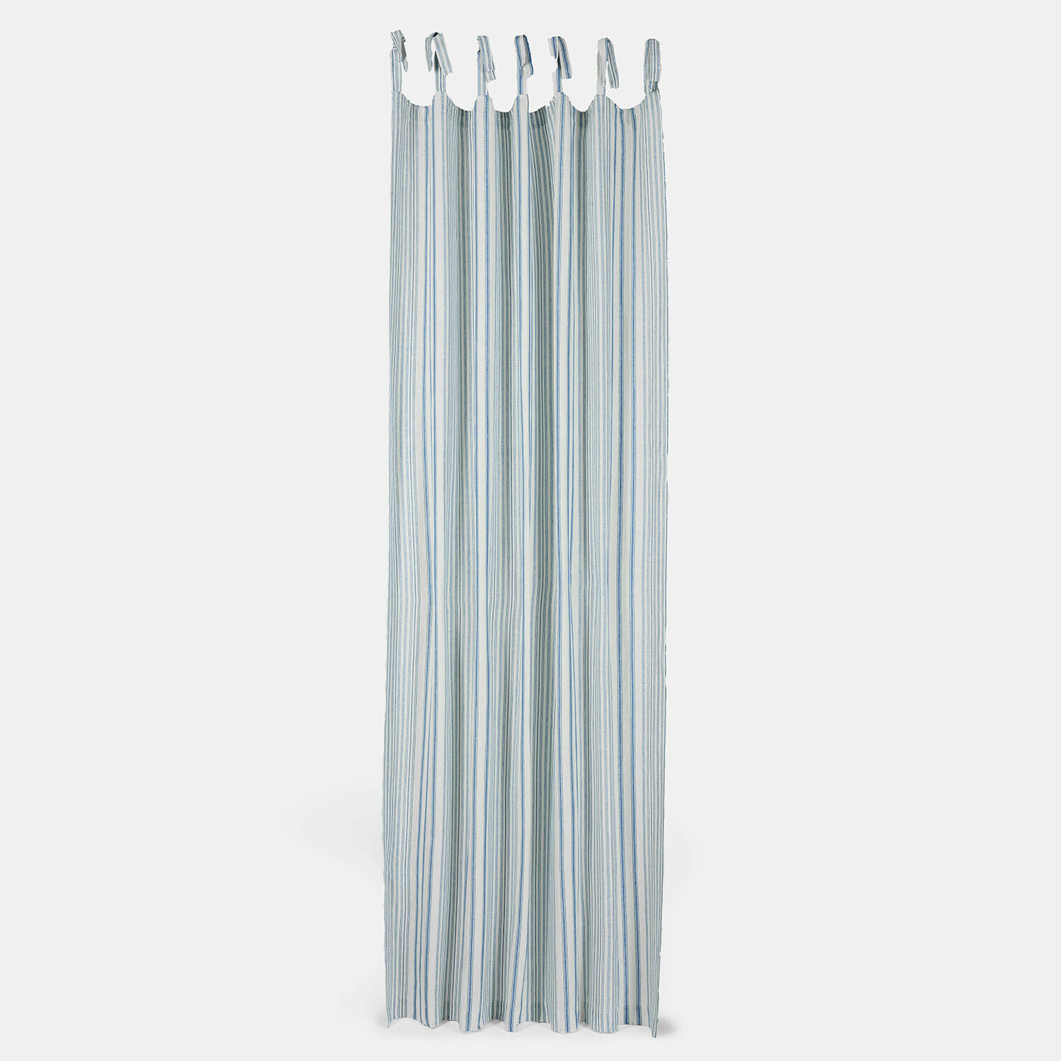 Tenda Freydaal Tenda leggera in cotone a righe blu e bianche con lacci per appendere, decorazione per finestra