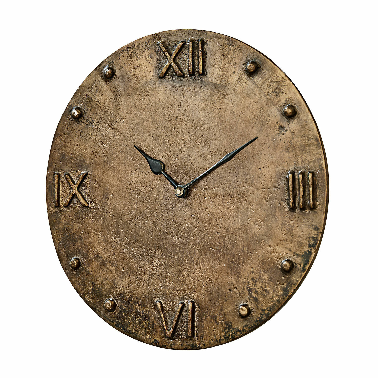 Orologio Kaleens Orologio da parete rotondo in ottone vintage con numeri romani e lancette nere