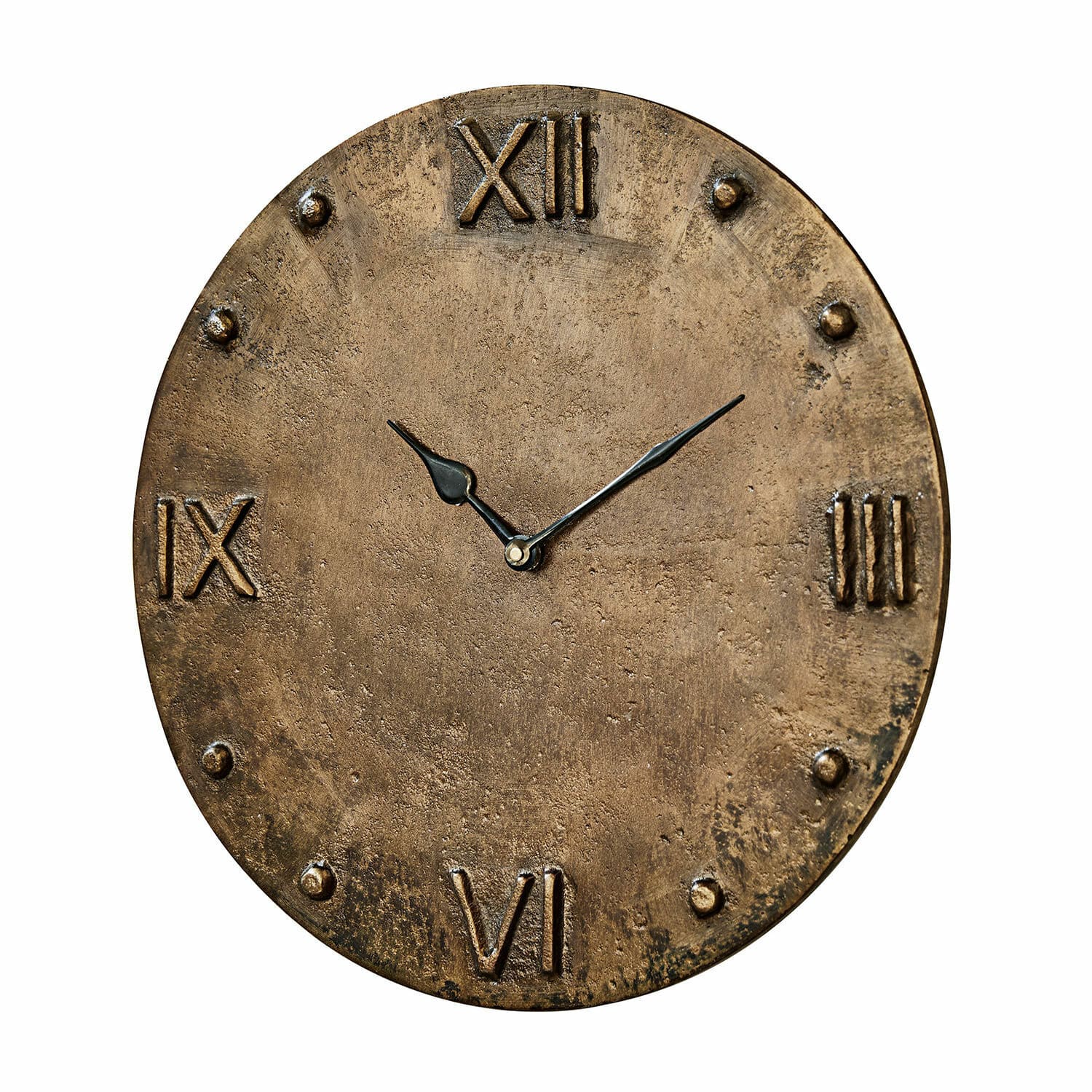 Orologio Kaleens Orologio da parete rotondo in ottone vintage con numeri romani e lancette nere