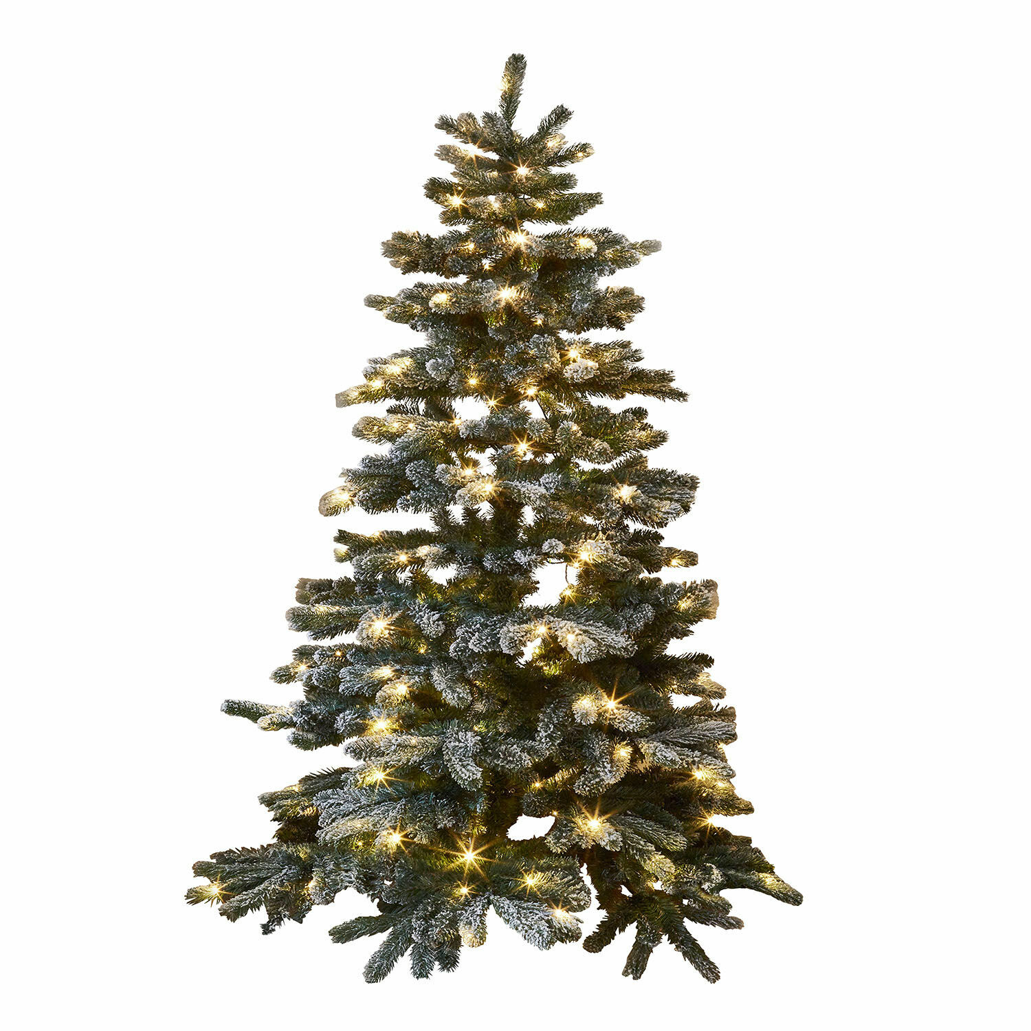 Albero di Natale Mannier Albero di Natale artificiale con rami innevati e luci LED calde per decorazioni festive