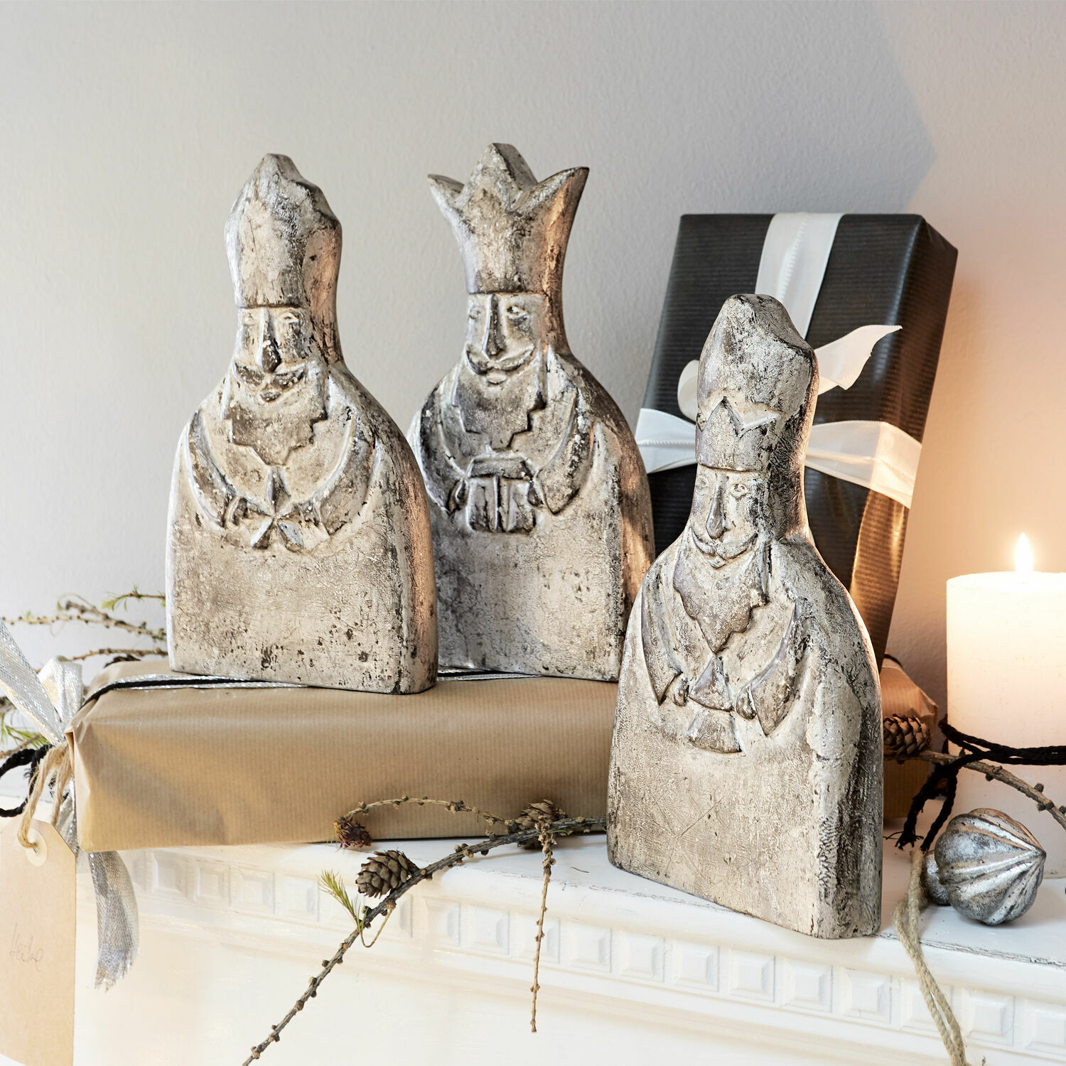 Set di 3 statuette Borough
