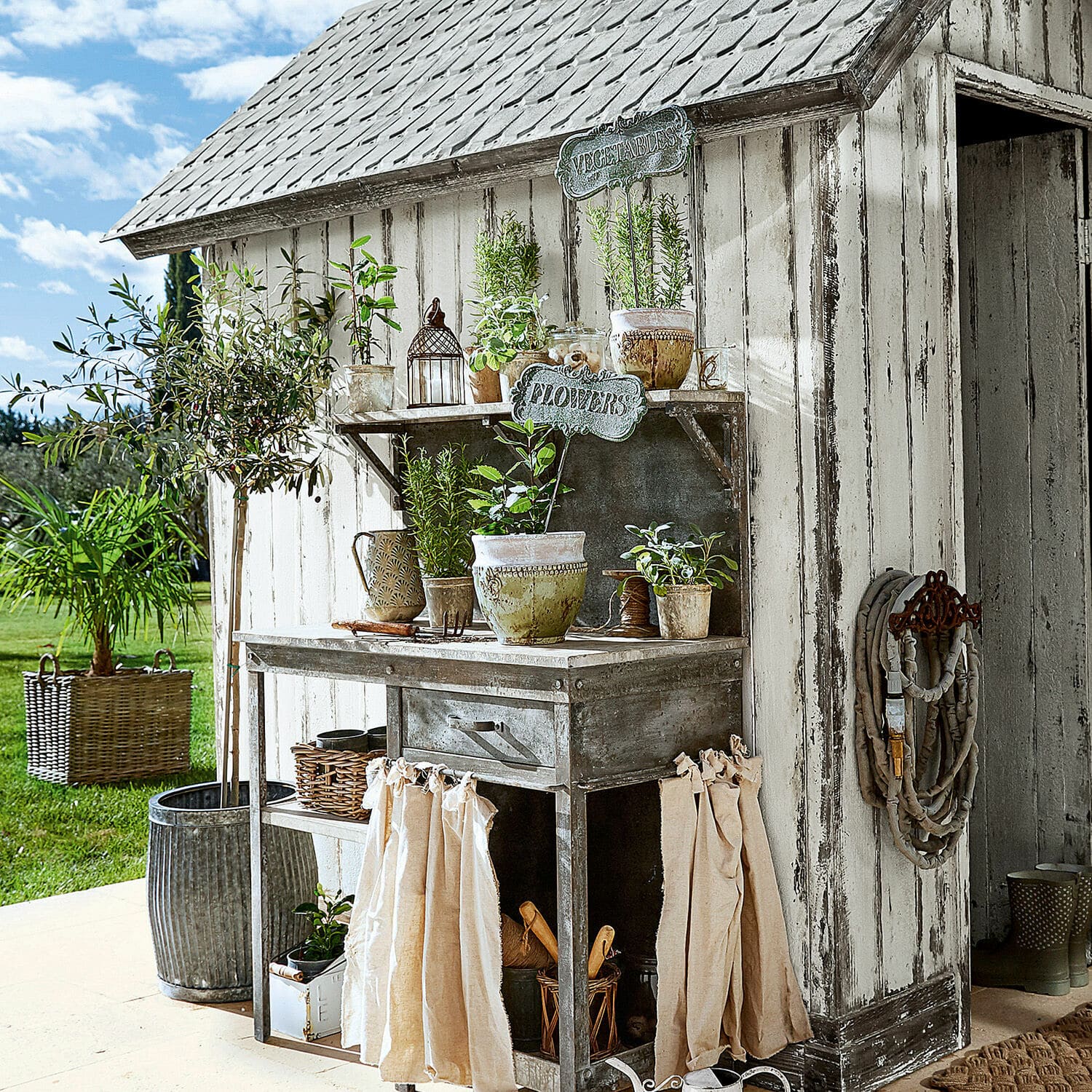 Coppia di decorazioni da giardino con asta Flowers & Vegetables