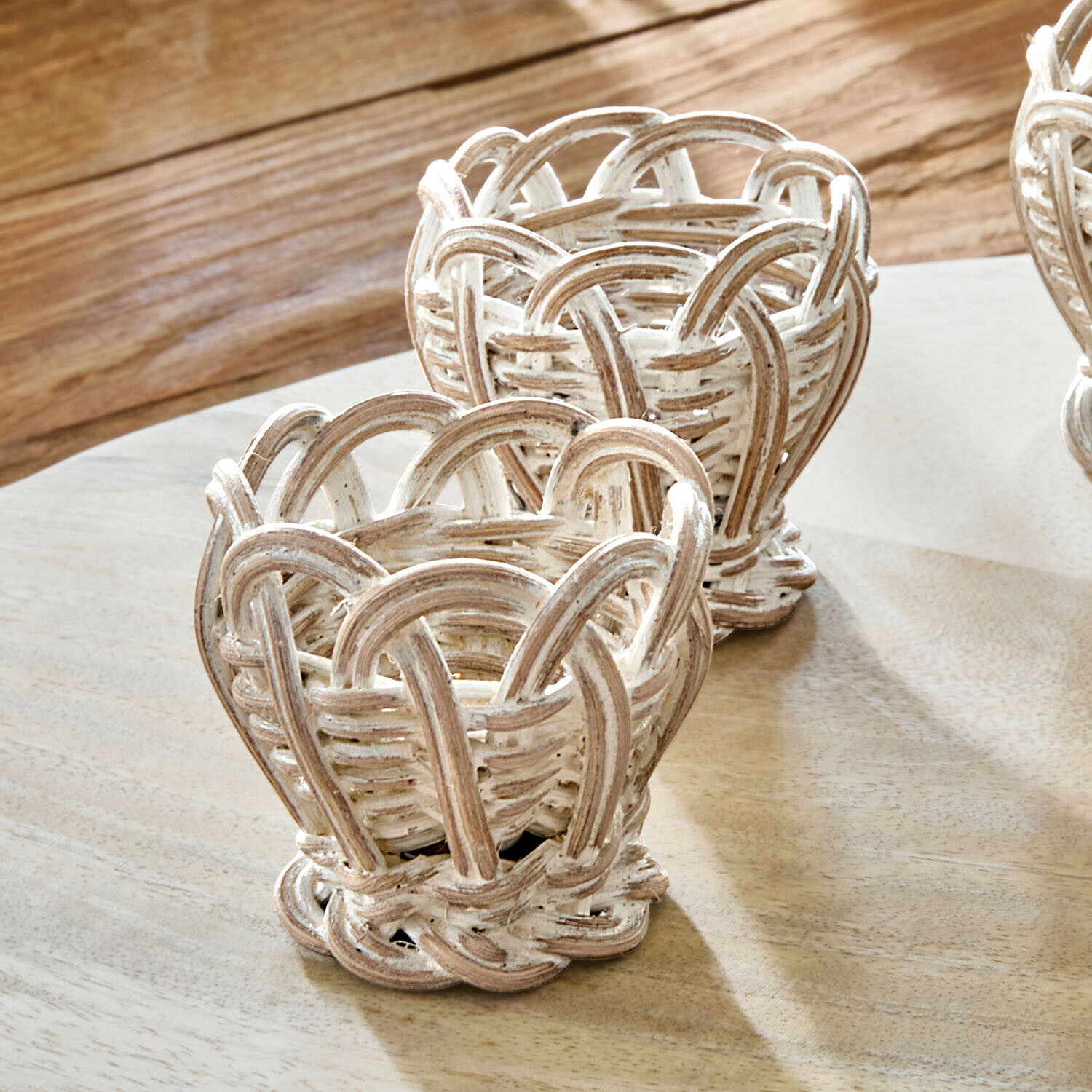 Set di 4 portauova in rattan Minouvelle