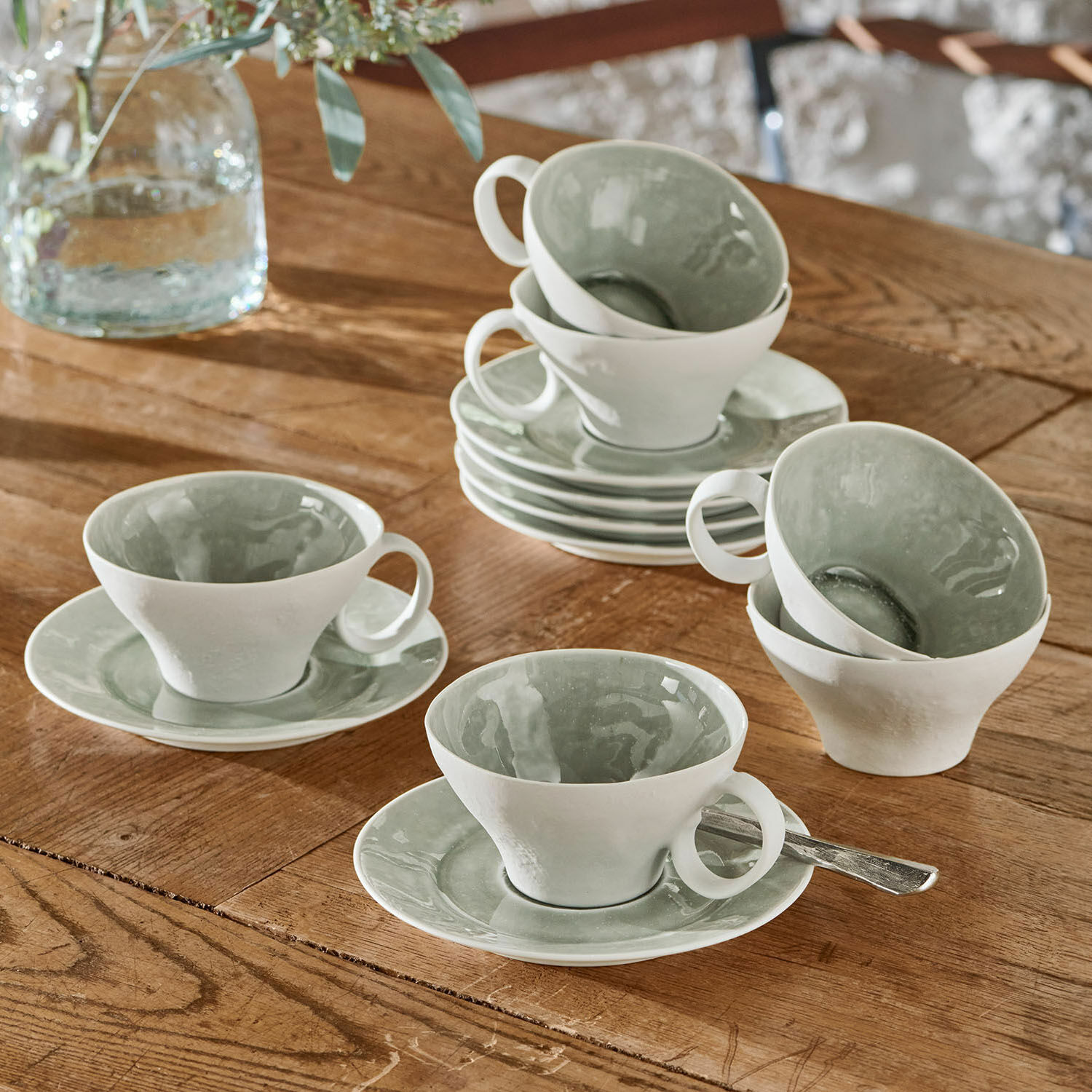 Set di 6 tazze con piattino Braganza