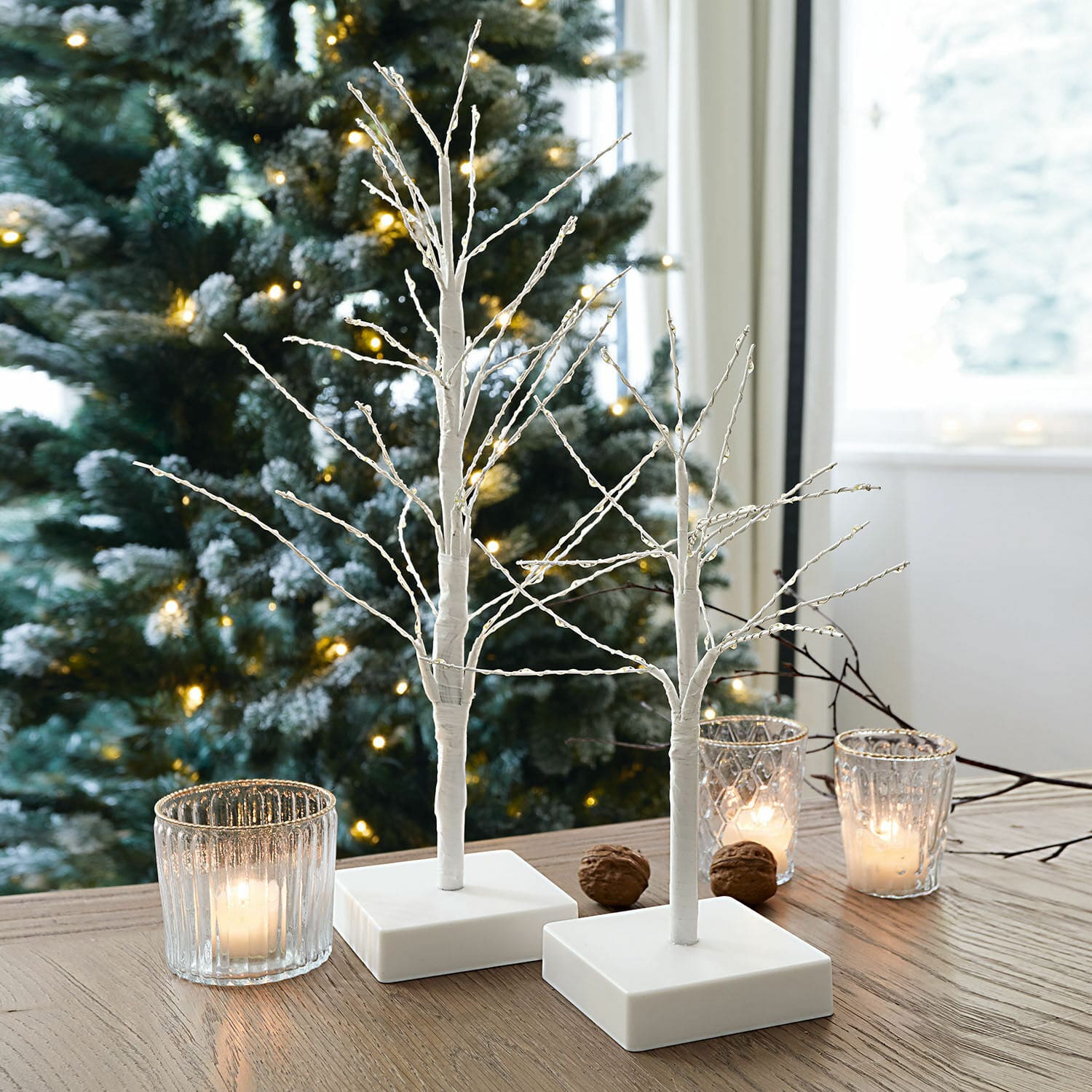 Coppia di alberelli con luci a LED Irradiant