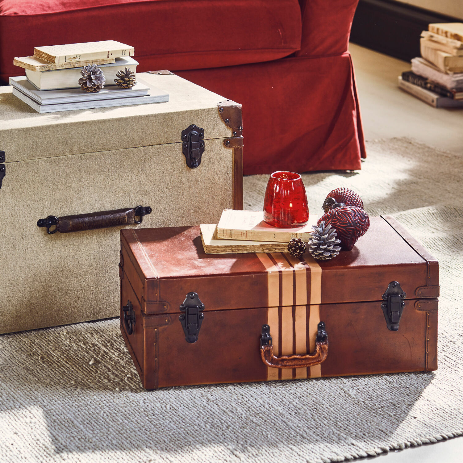 Coppia di valige decorative Nabateau