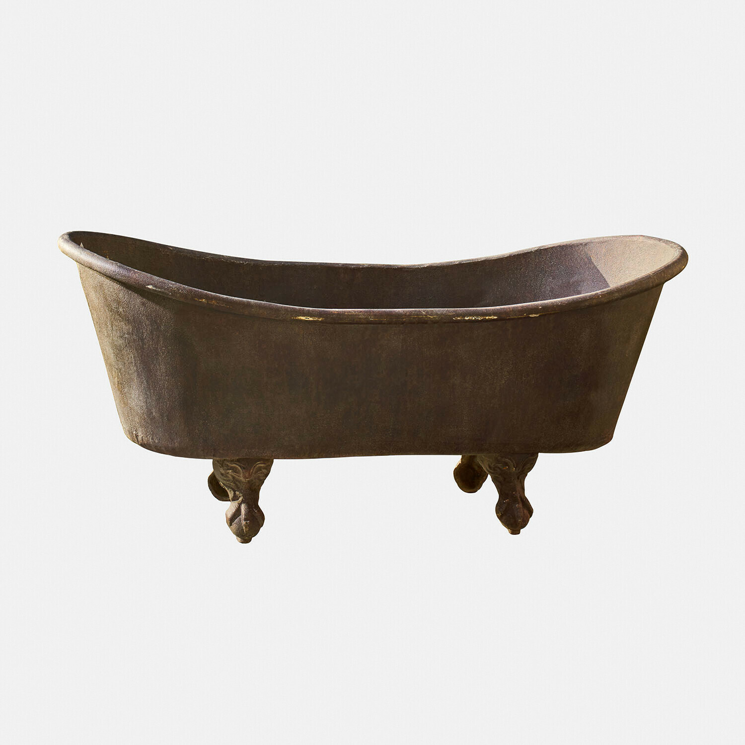 Fioriera Brånholm Vecchia vasca da bagno in ghisa con piedi decorativi color ruggine, elemento vintage per bagno
