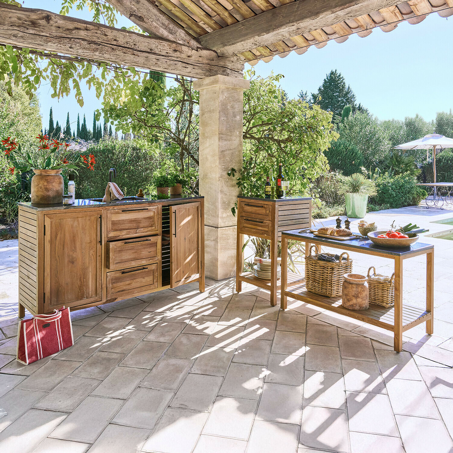 Set di 3 mobili da cucina per esterni Corviano