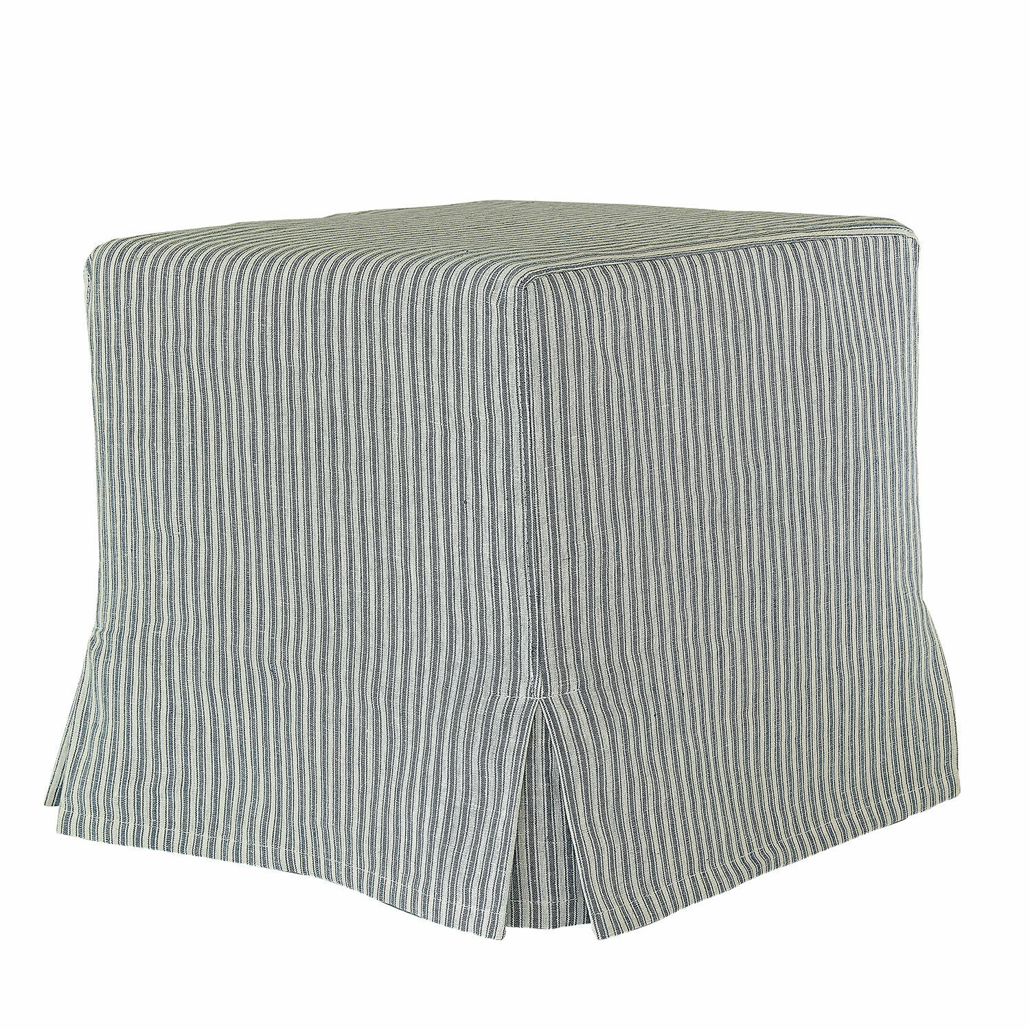 bianco/blu Pouf Ulysette bianco e blu in tessuto a righe, seduta comoda e di design per il soggiorno