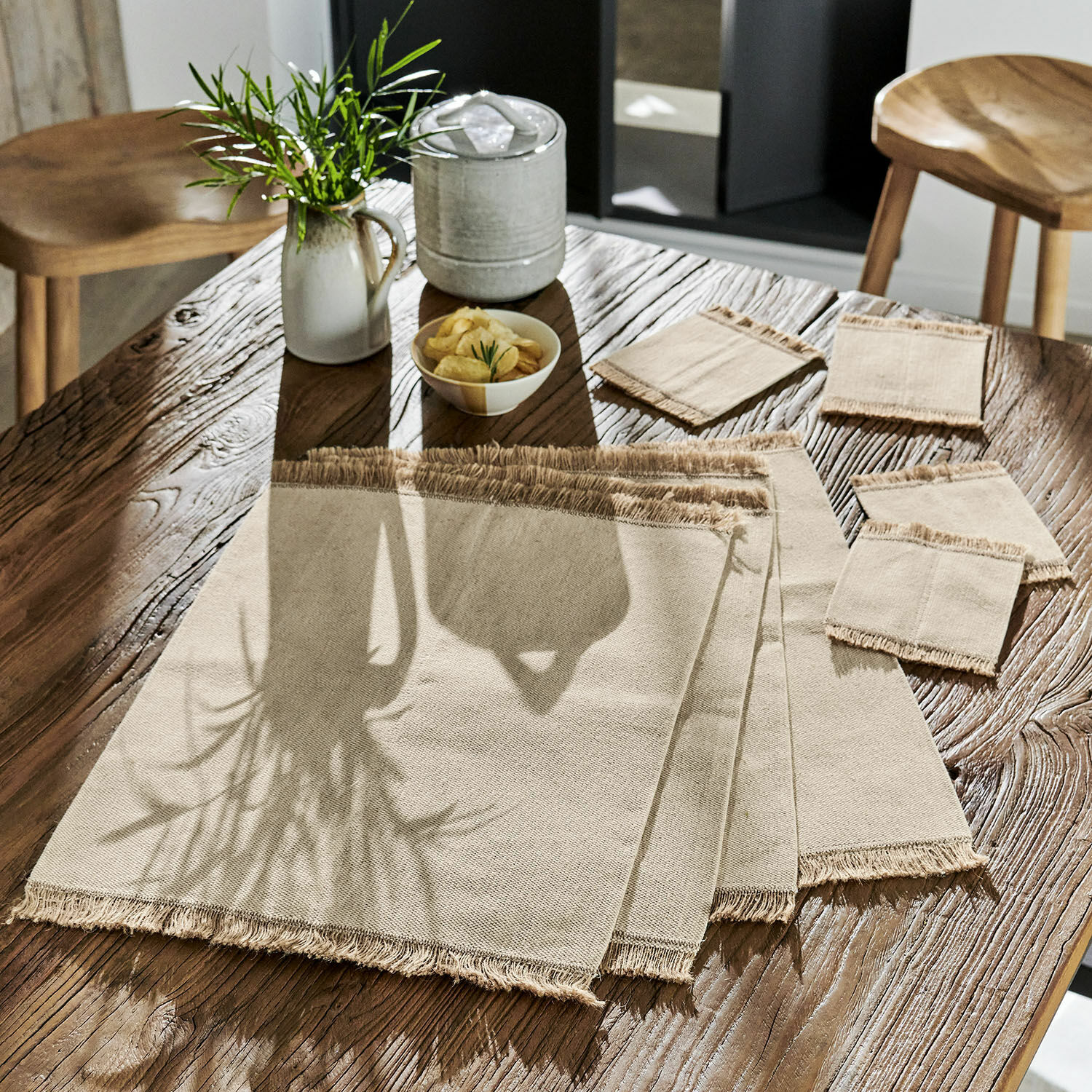 Set di 4 sottobicchieri e 4 tovagliette Abitain
