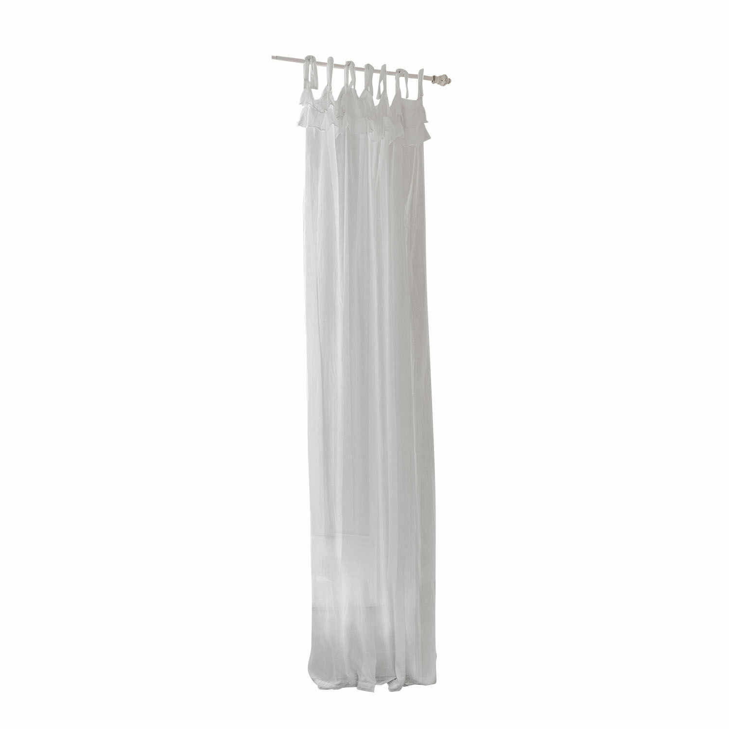 Tenda Lawnside Tenda bianca leggera in tulle con anelli decorativi per appendere, decorazione per finestra