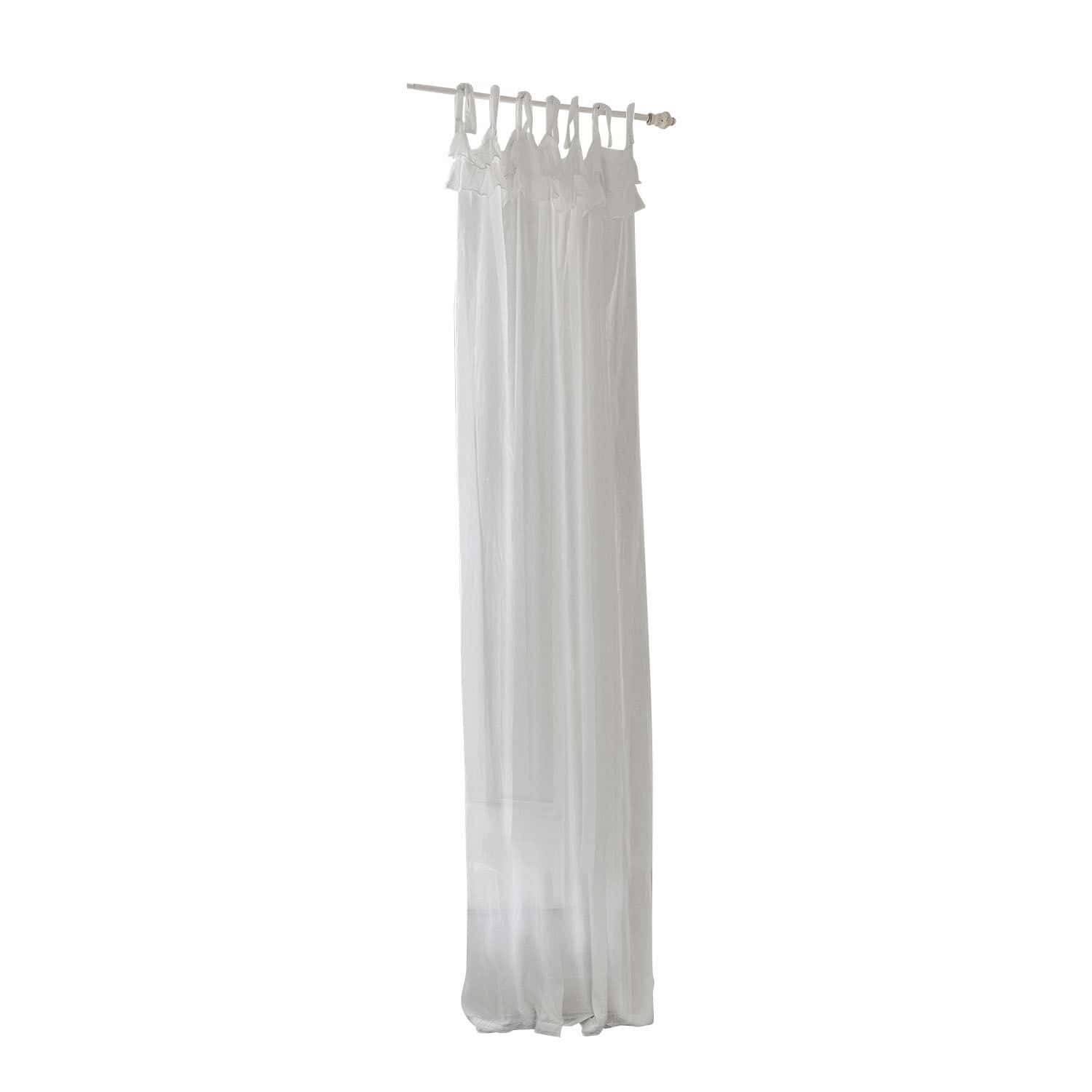 Tenda Lawnside Tenda bianca leggera in tulle con anelli decorativi per appendere, decorazione per finestra