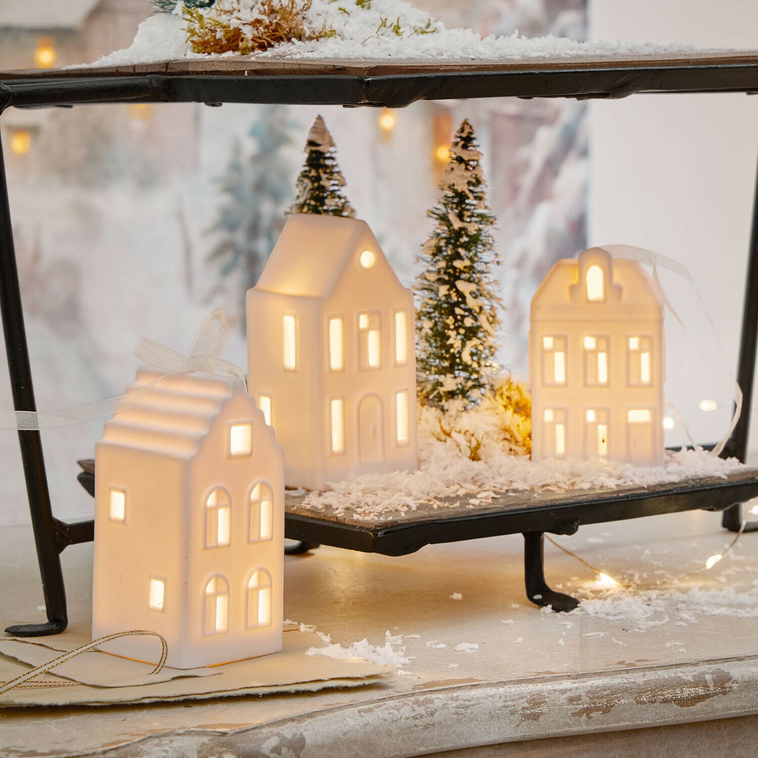 Set di 3 decorazioni da appendere a LED Cirella
