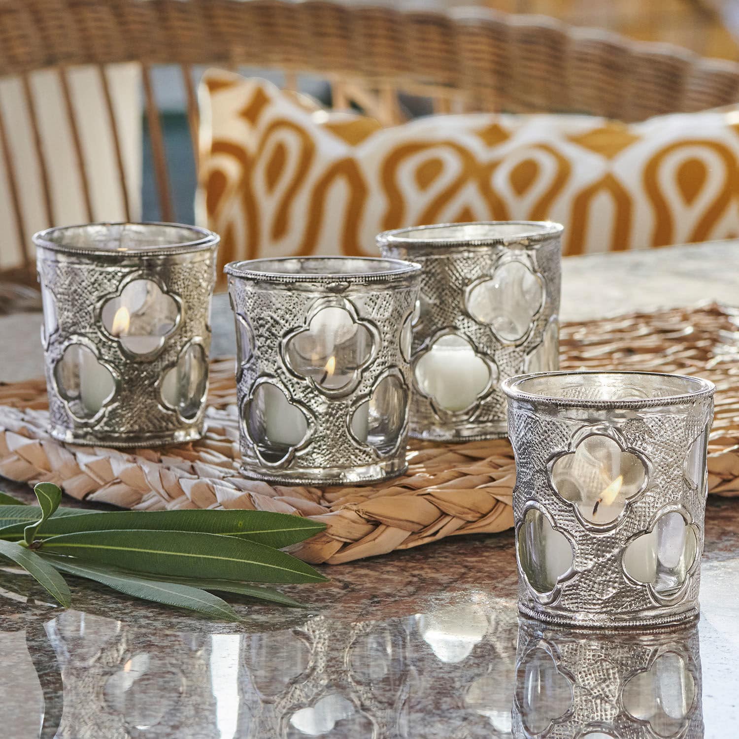 Set di 4 portalumini Leilah