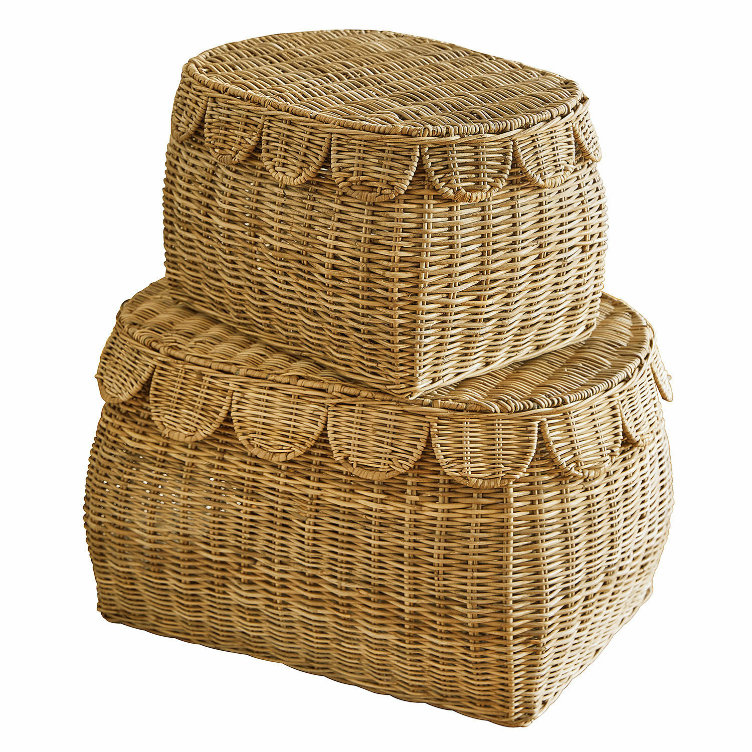 Coppia di cesti Glyndon Set di due cesti in vimini colore naturale per conservare e decorare gli interni