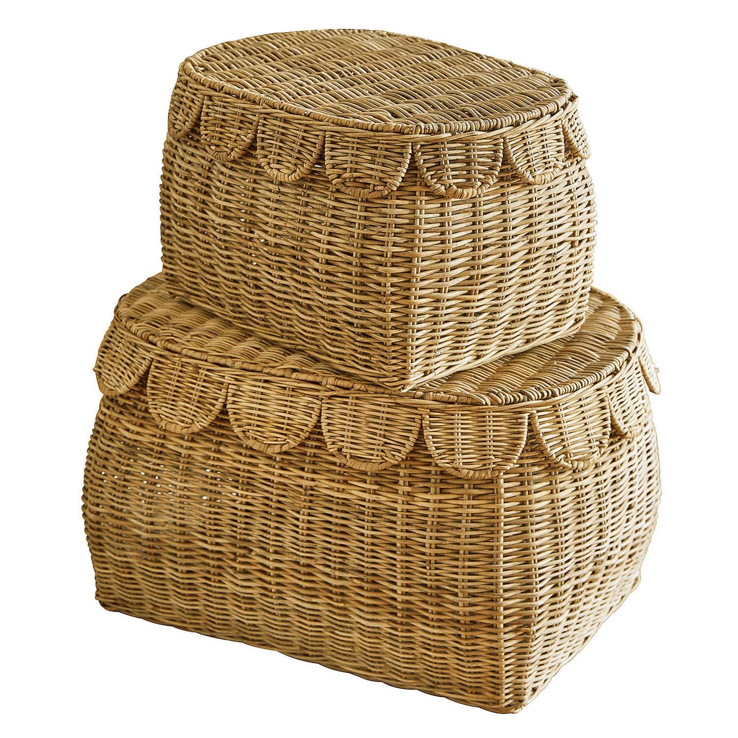 Coppia di cesti Glyndon Set di due cesti in vimini colore naturale per conservare e decorare gli interni