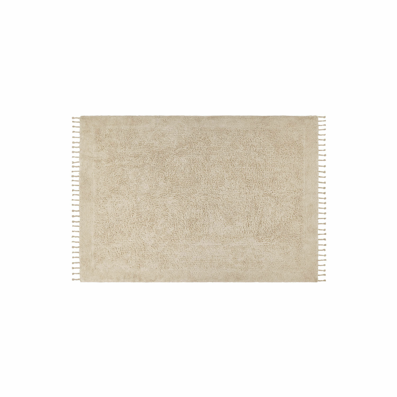 Tappeto Avenagh Tappeto in cotone beige con frange ai lati, morbido e decorativo per interni