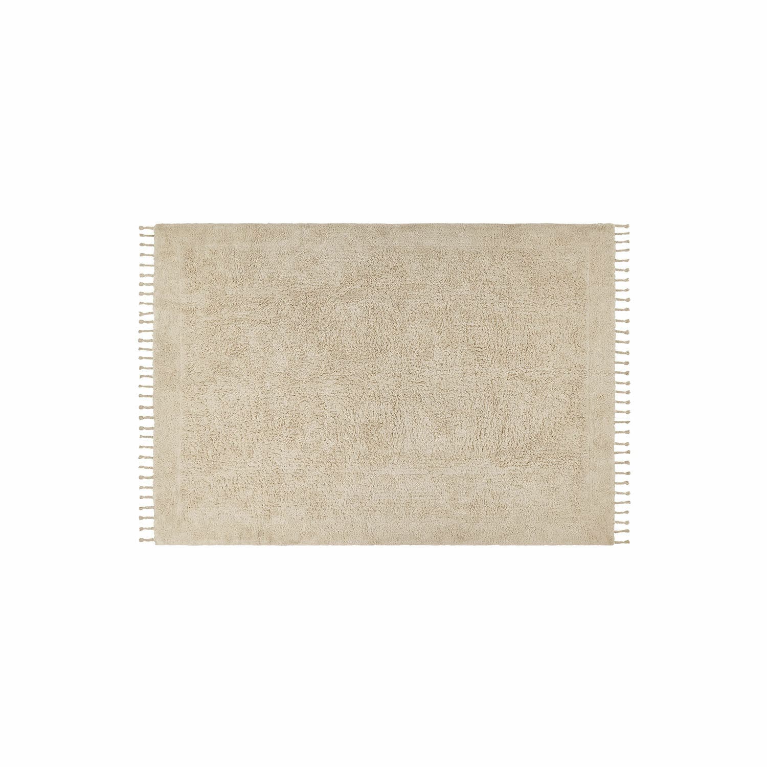 Tappeto Avenagh Tappeto in cotone beige con frange ai lati, morbido e decorativo per interni