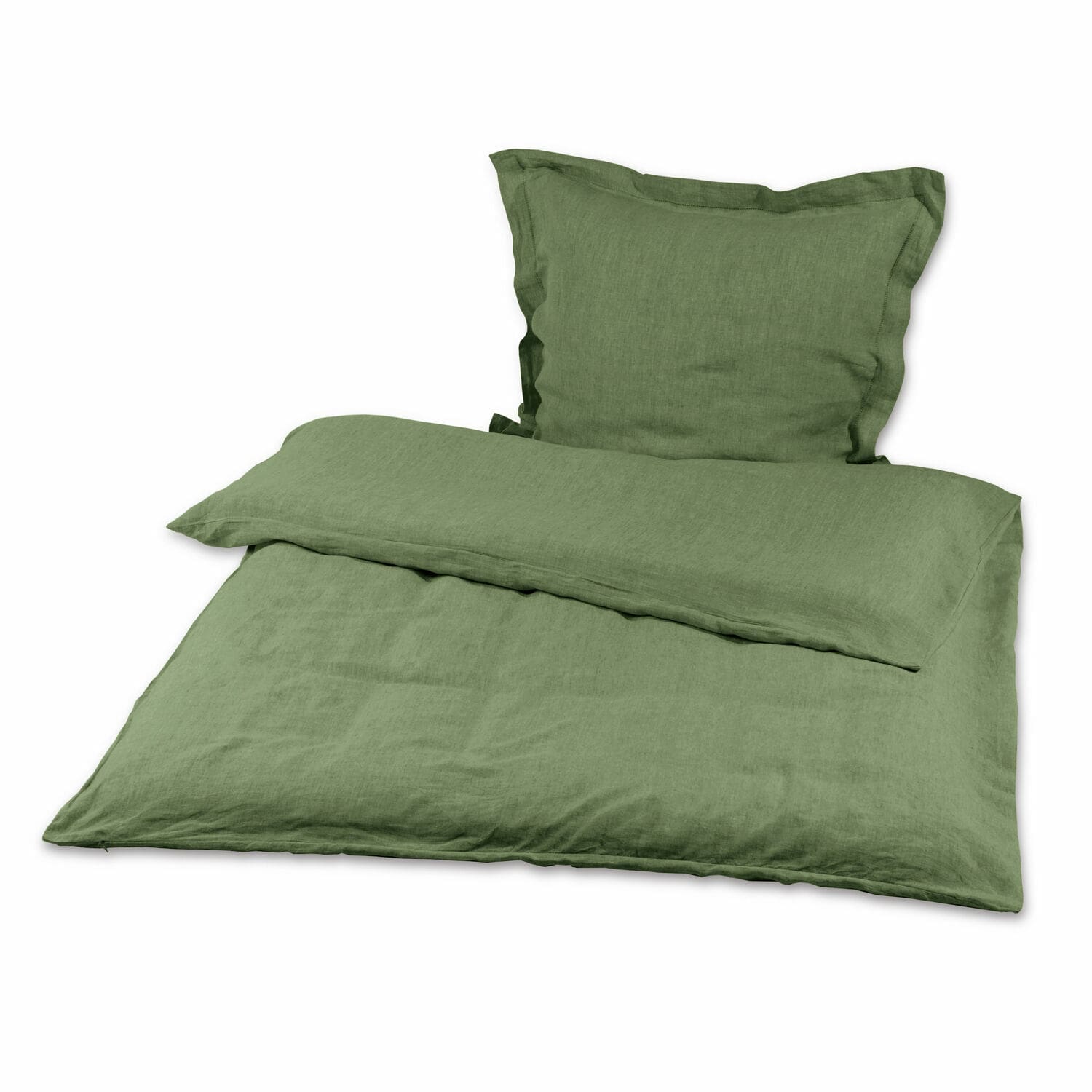 verde Biancheria da letto Kilanema in lino verde con trama naturale, morbida e traspirante per camera