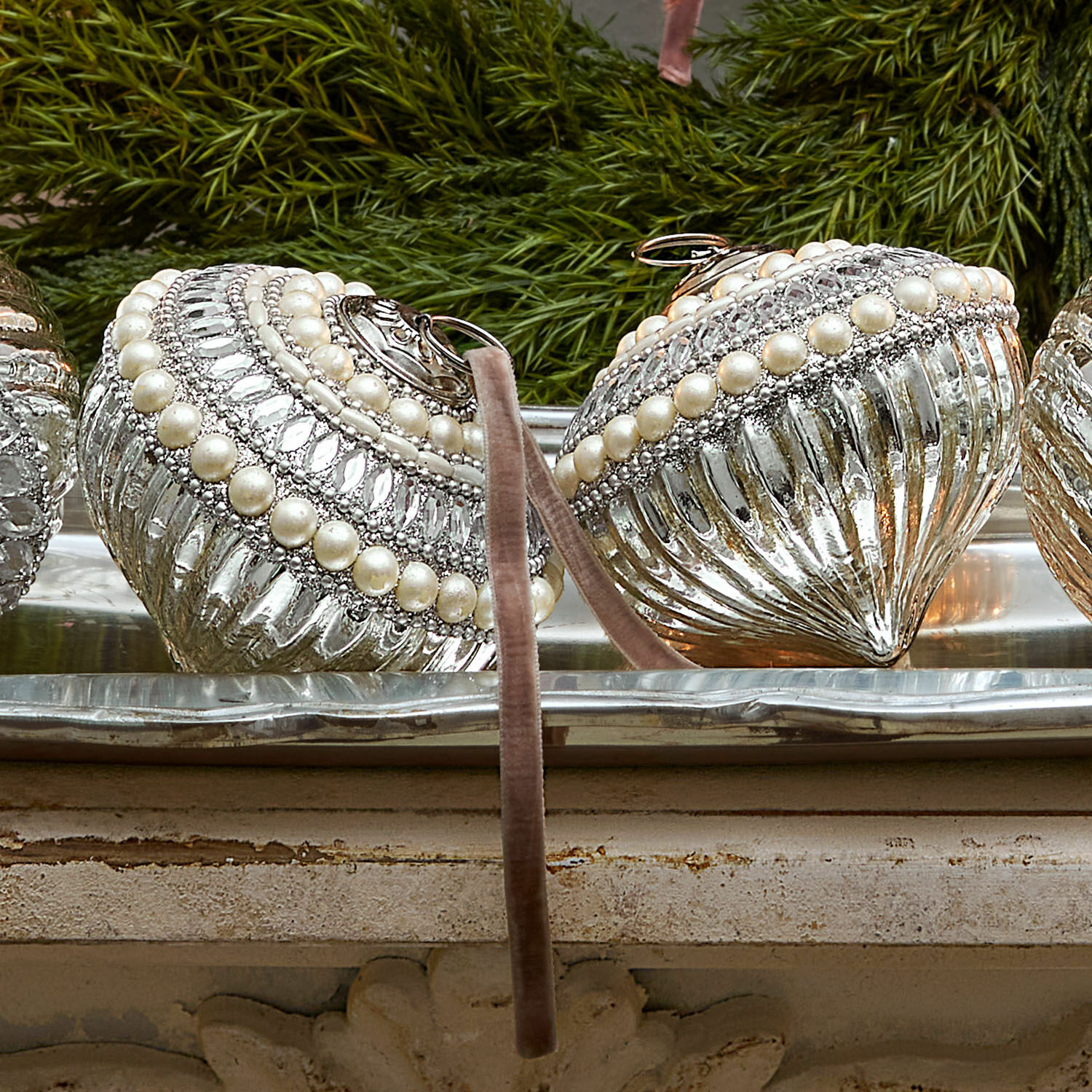 Set di 4 palline di Natale Savonelles