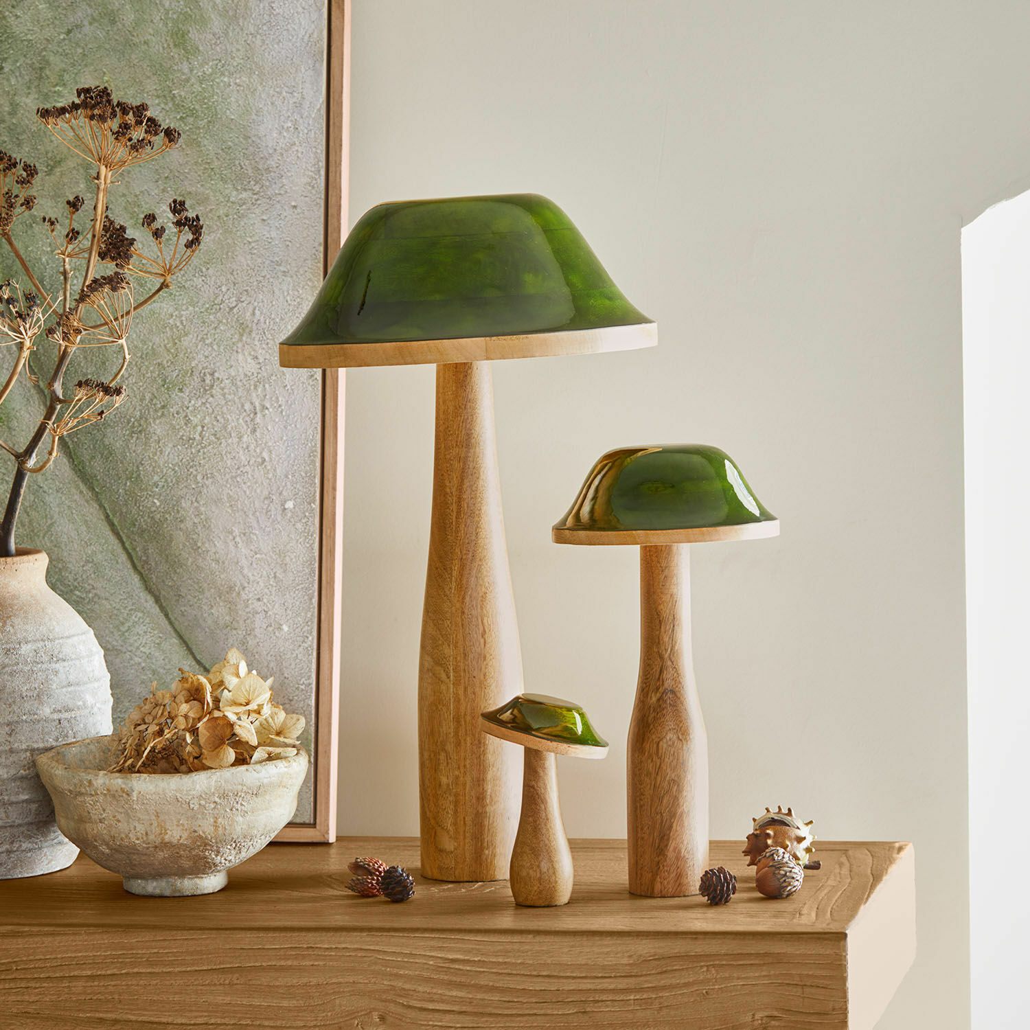 Set di 3 funghi decorativi Kivalor