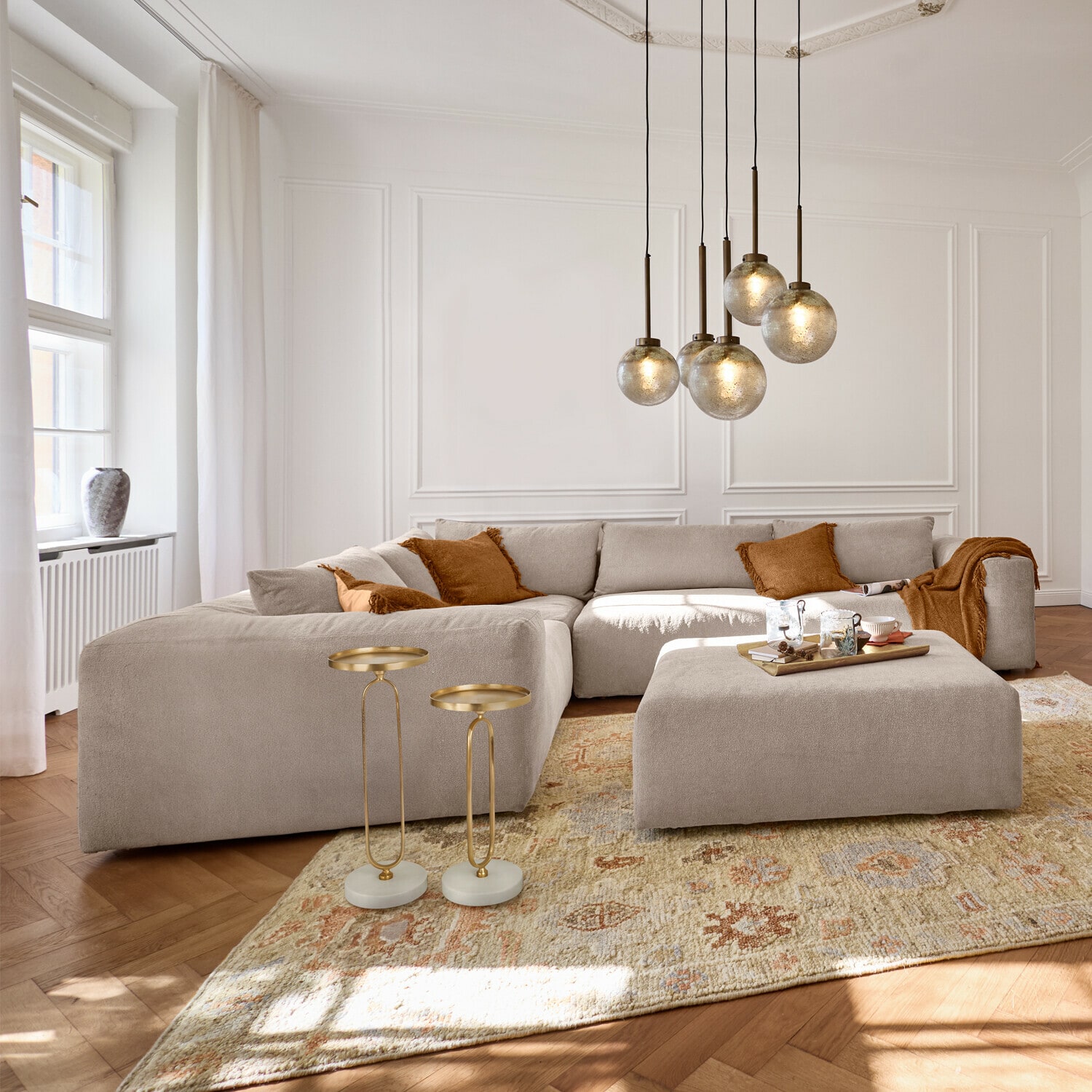 Divano modulare con pouf Northcombe