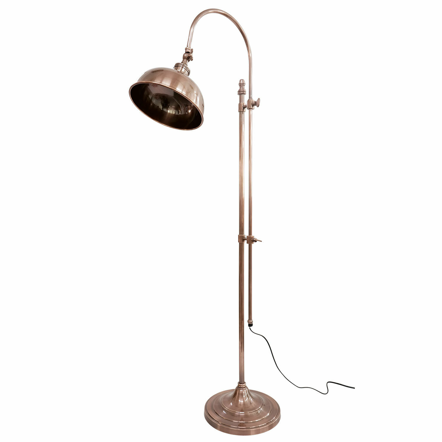 rame Lampada da terra Conway in rame, metallo color rame, stile industriale per soggiorno