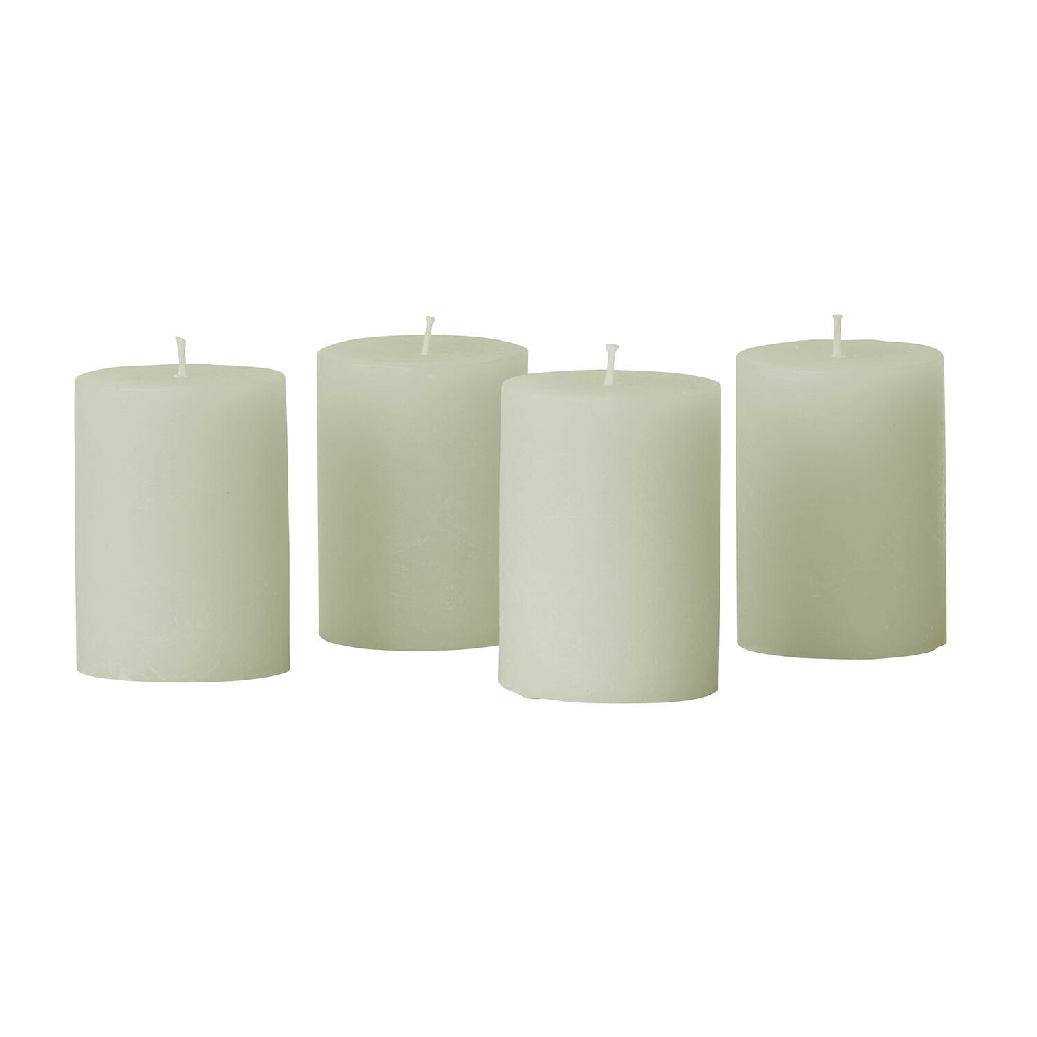 salvia Set di 4 candele cilindriche color salvia, decorative per ambienti interni