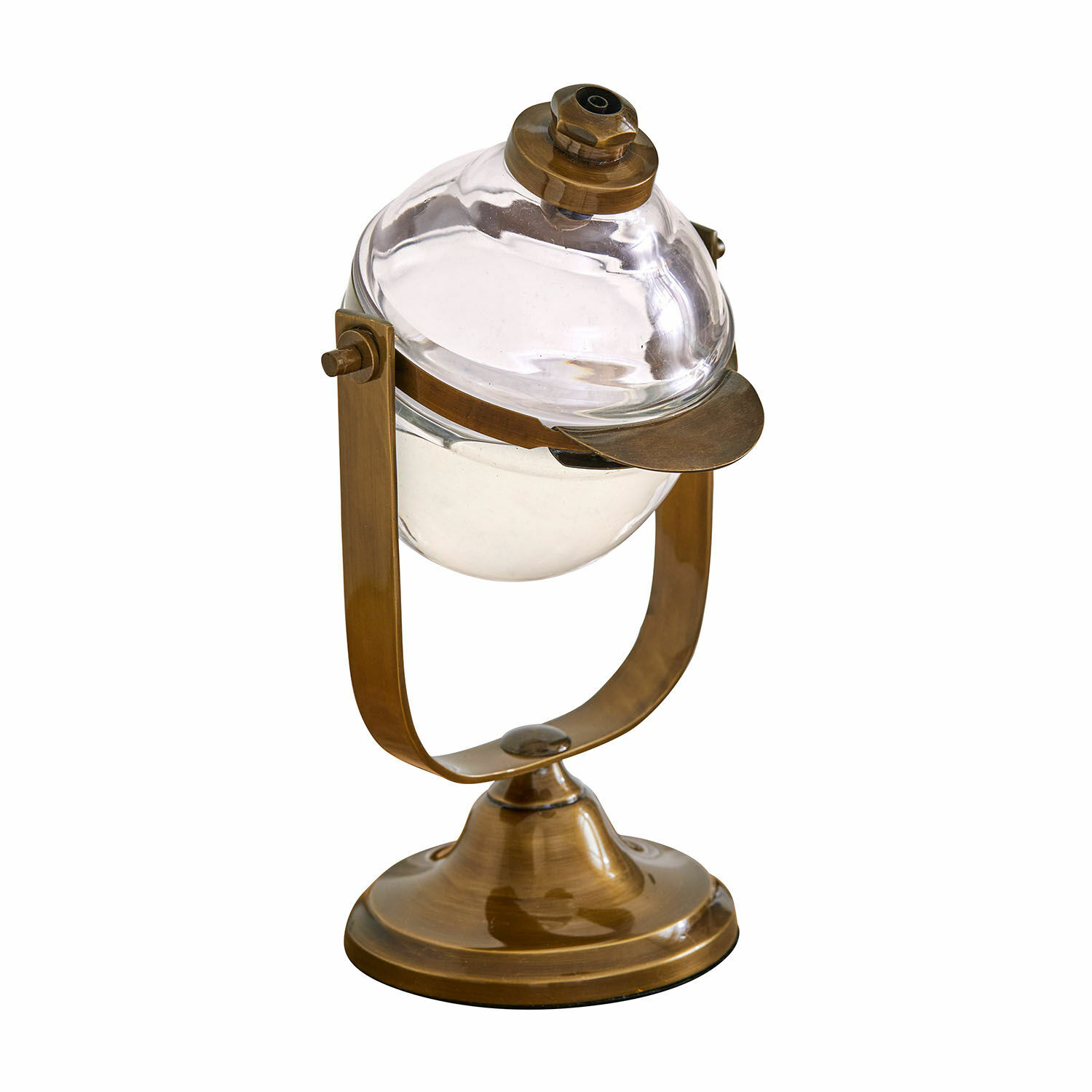 Dispenser per sapone Tuiren Contenitore in vetro con supporto in ottone color oro antico per decorazione e conservazione
