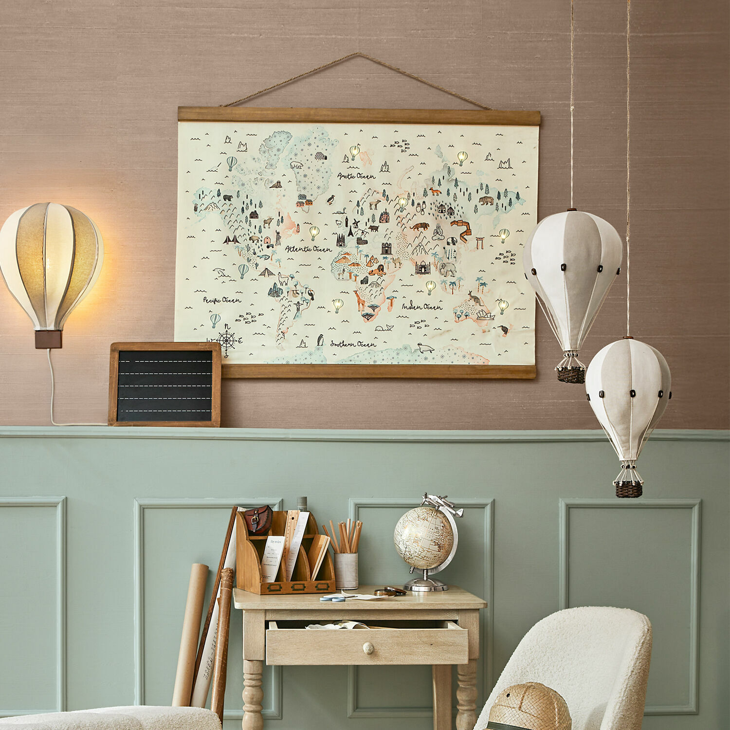 Coppia di mongolfiere decorative Merrybean