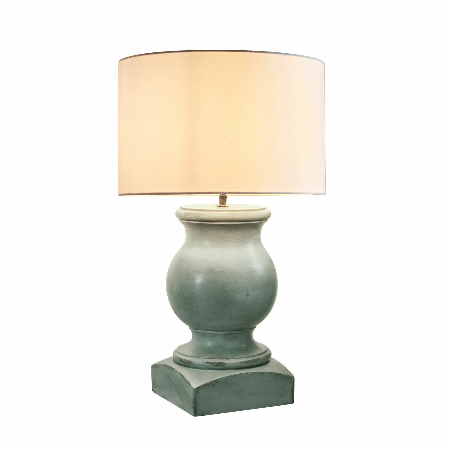 Lampada da tavolo Todd Lampada da tavolo con base in ceramica grigia e paralume crema per illuminazione d'interni