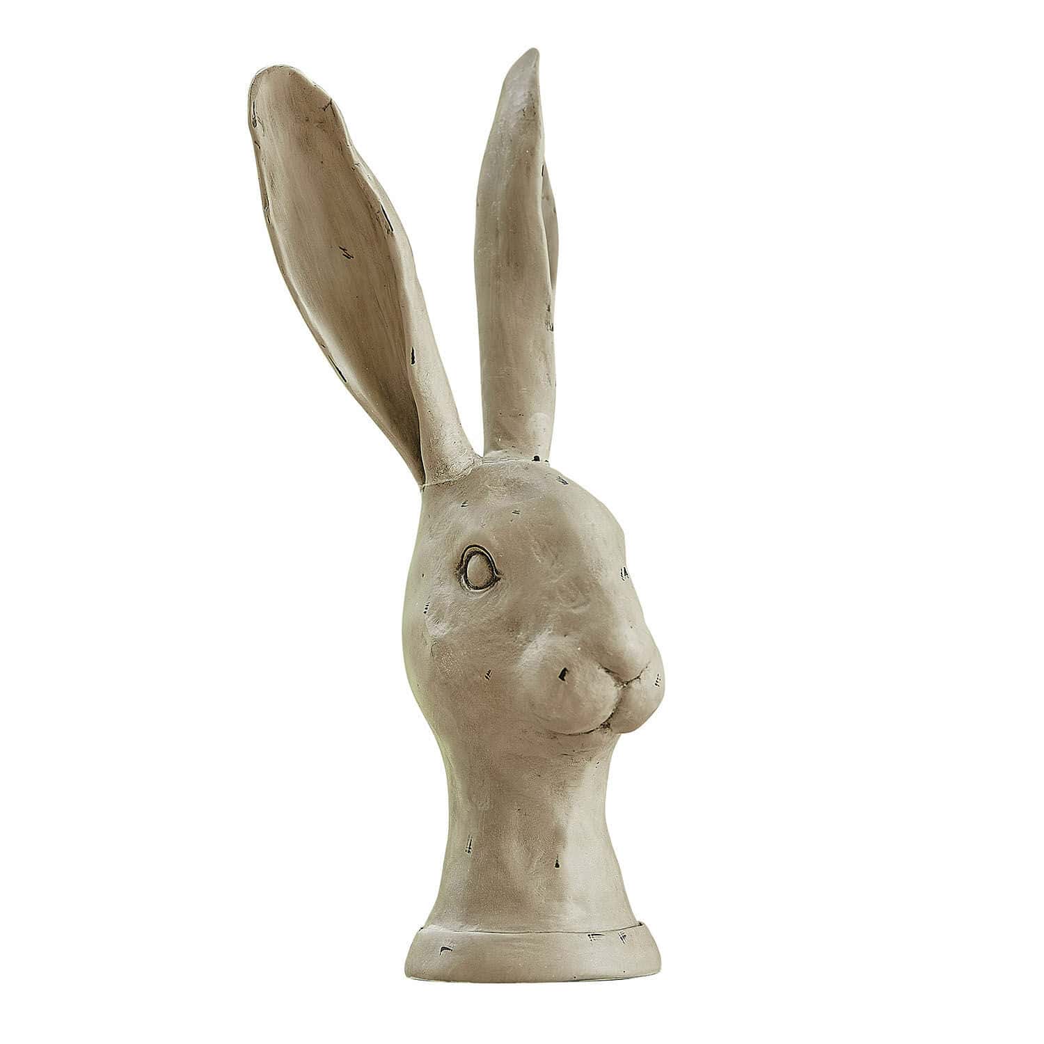 Lepre Najirah Testa di coniglio decorativa in ceramica beige per decorazioni d'interni e giardini