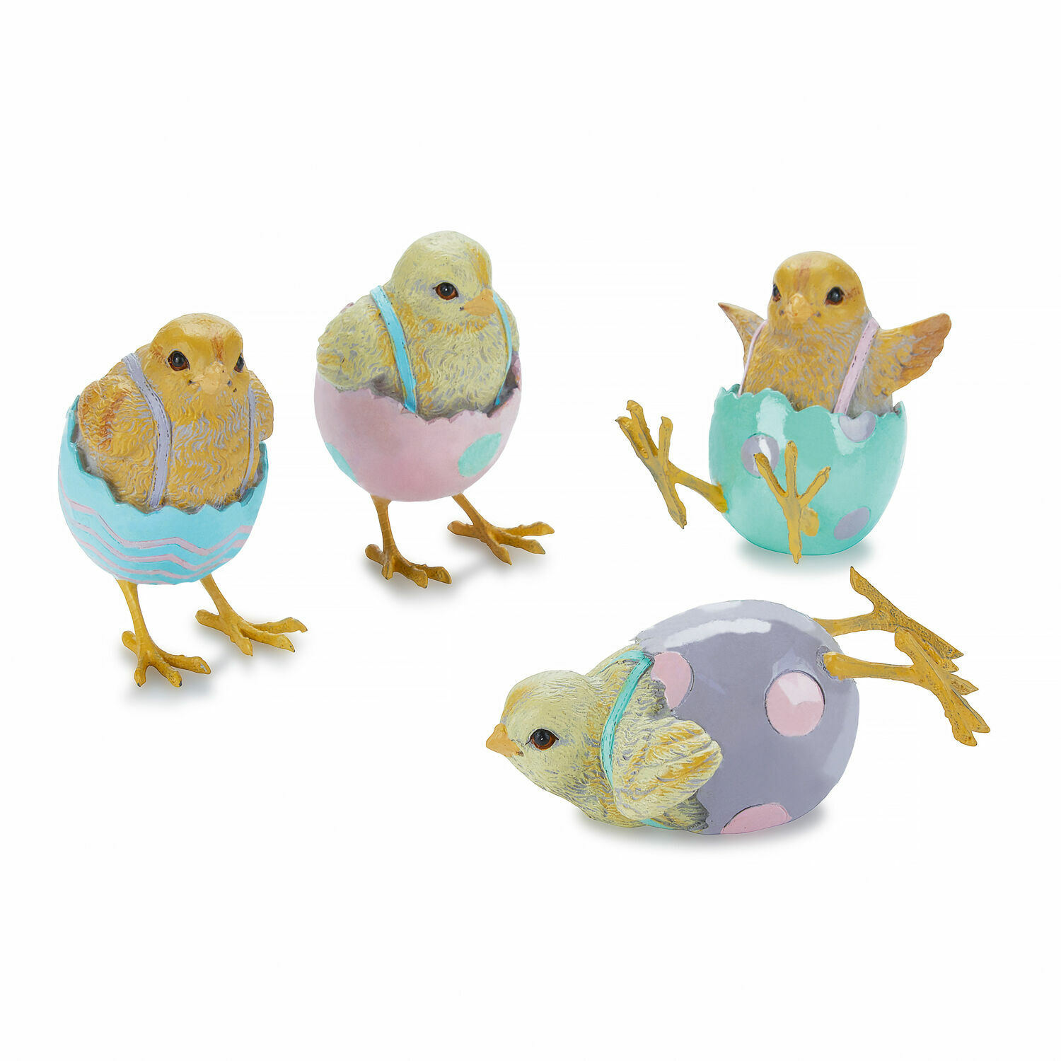 Set di 4 pulcini Persienne Set di quattro pulcini decorativi in gusci pastello per Pasqua