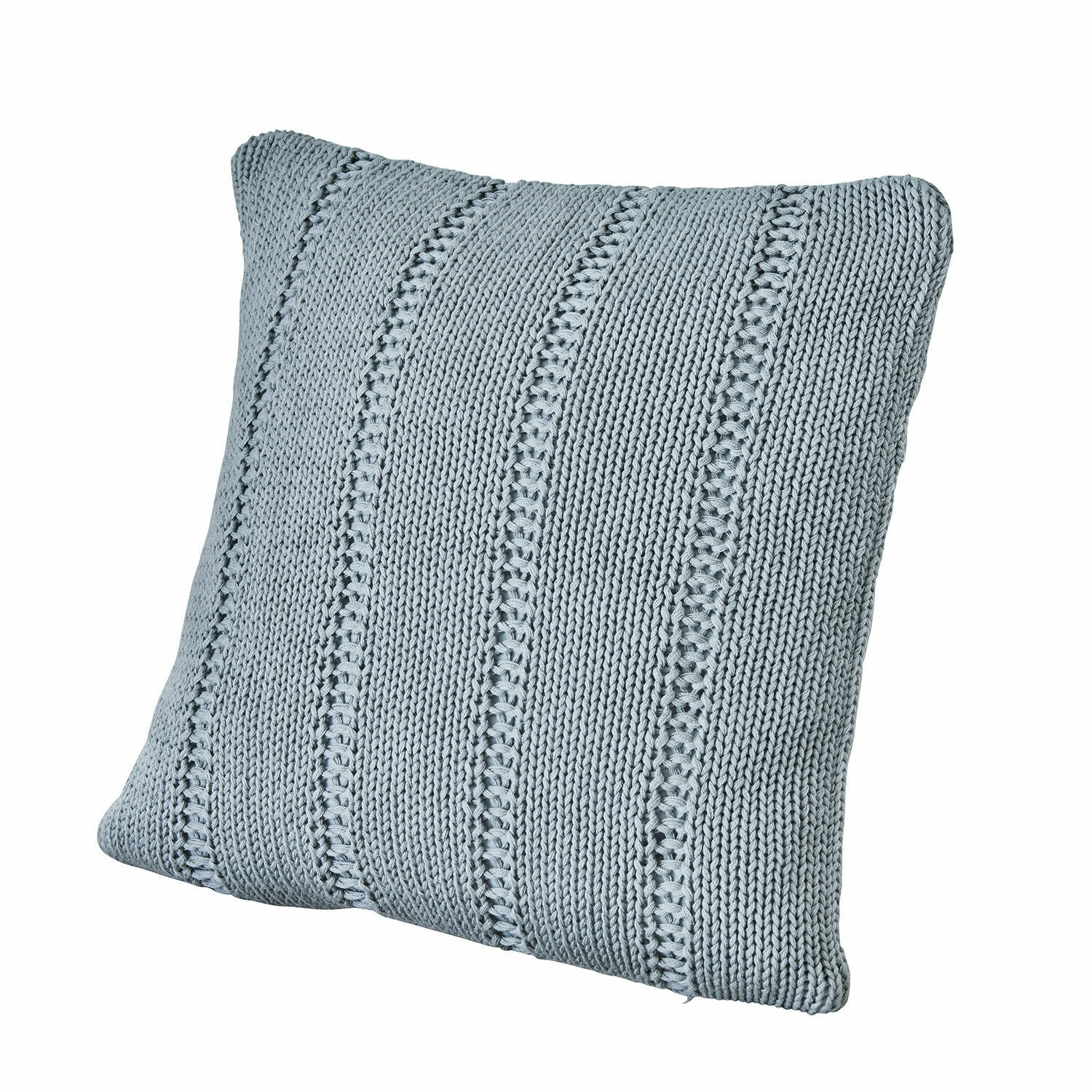 Copricuscino Lémeré Cuscino decorativo grigio in cotone lavorato a maglia con texture morbida per soggiorno e camera da letto
