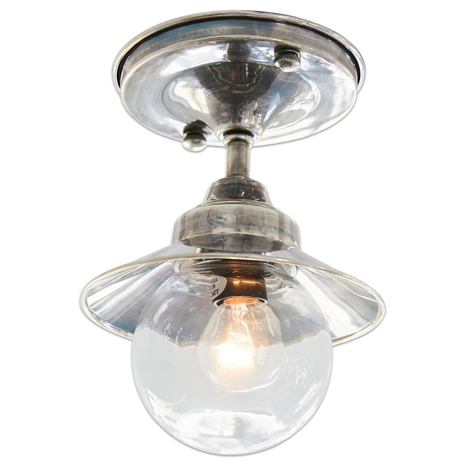 Lampada a sospensione Melkior Lampada da soffitto in metallo con paralume in vetro trasparente e lampadina, design moderno