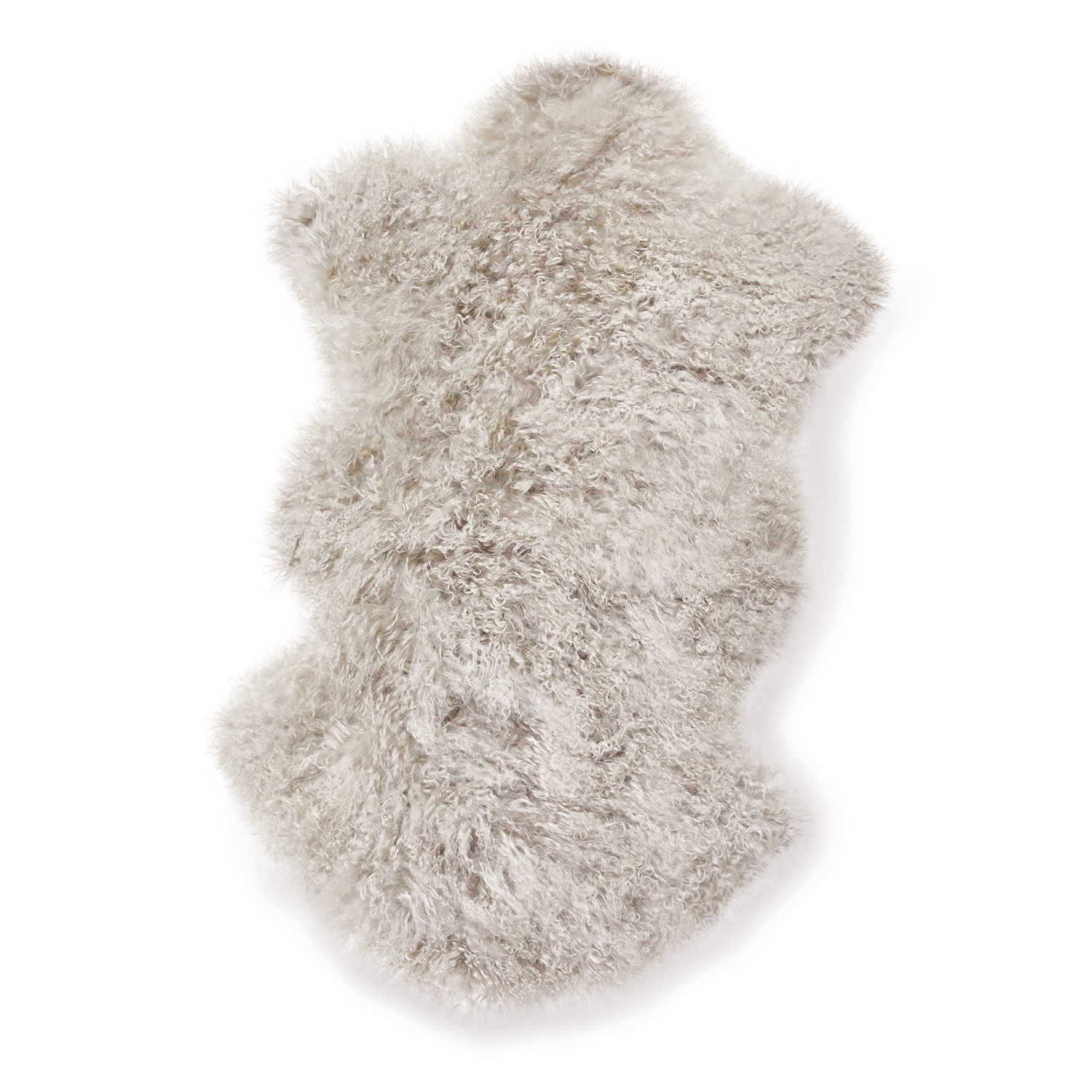 Vello di agnello Gad Morbido tappeto grigio in lana naturale di pecora con trama riccia per decorazione d'interni