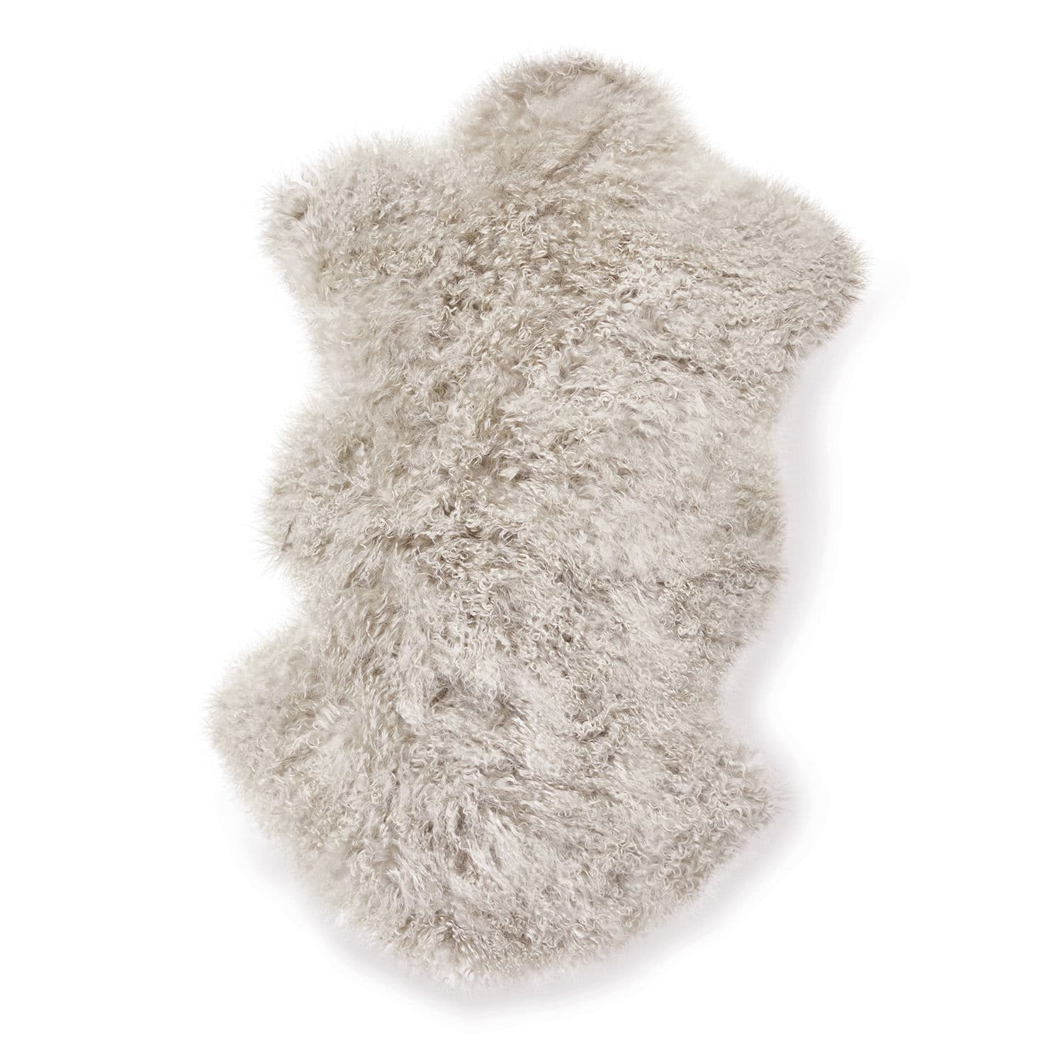 Vello di agnello Gad Morbido tappeto grigio in lana naturale di pecora con trama riccia per decorazione d'interni