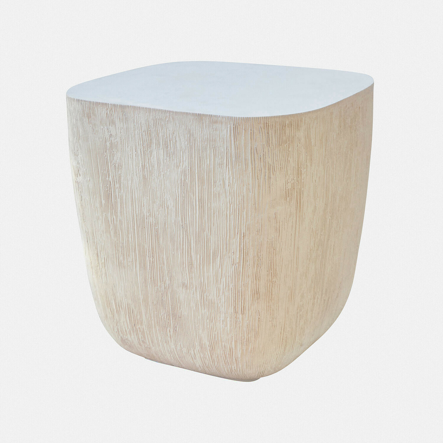 Tavolino Nélomiane Tavolino quadrato in legno chiaro con texture naturale, mobile moderno per soggiorno